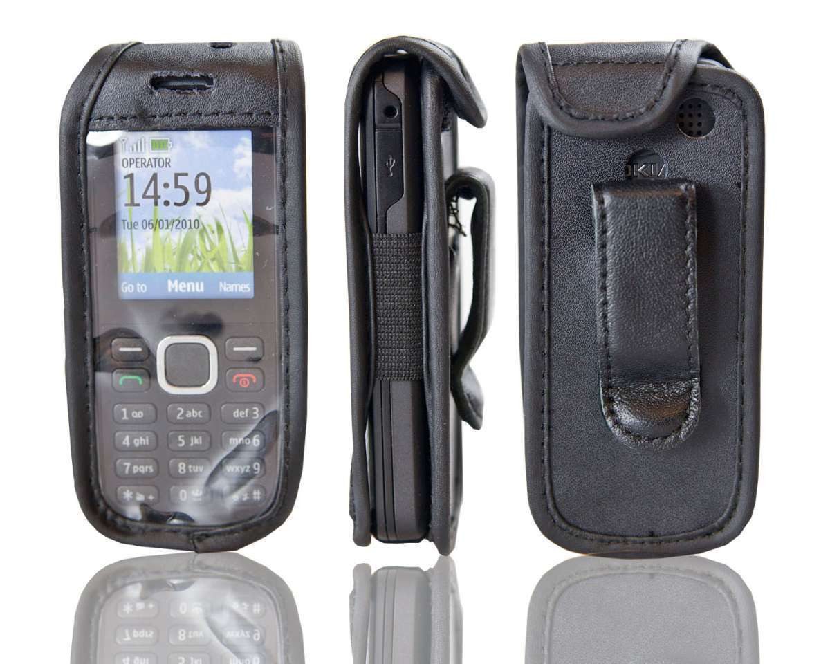 caseroxx Ledertasche mit Gürtelclip für Nokia 6303 und 6303i in schwarz