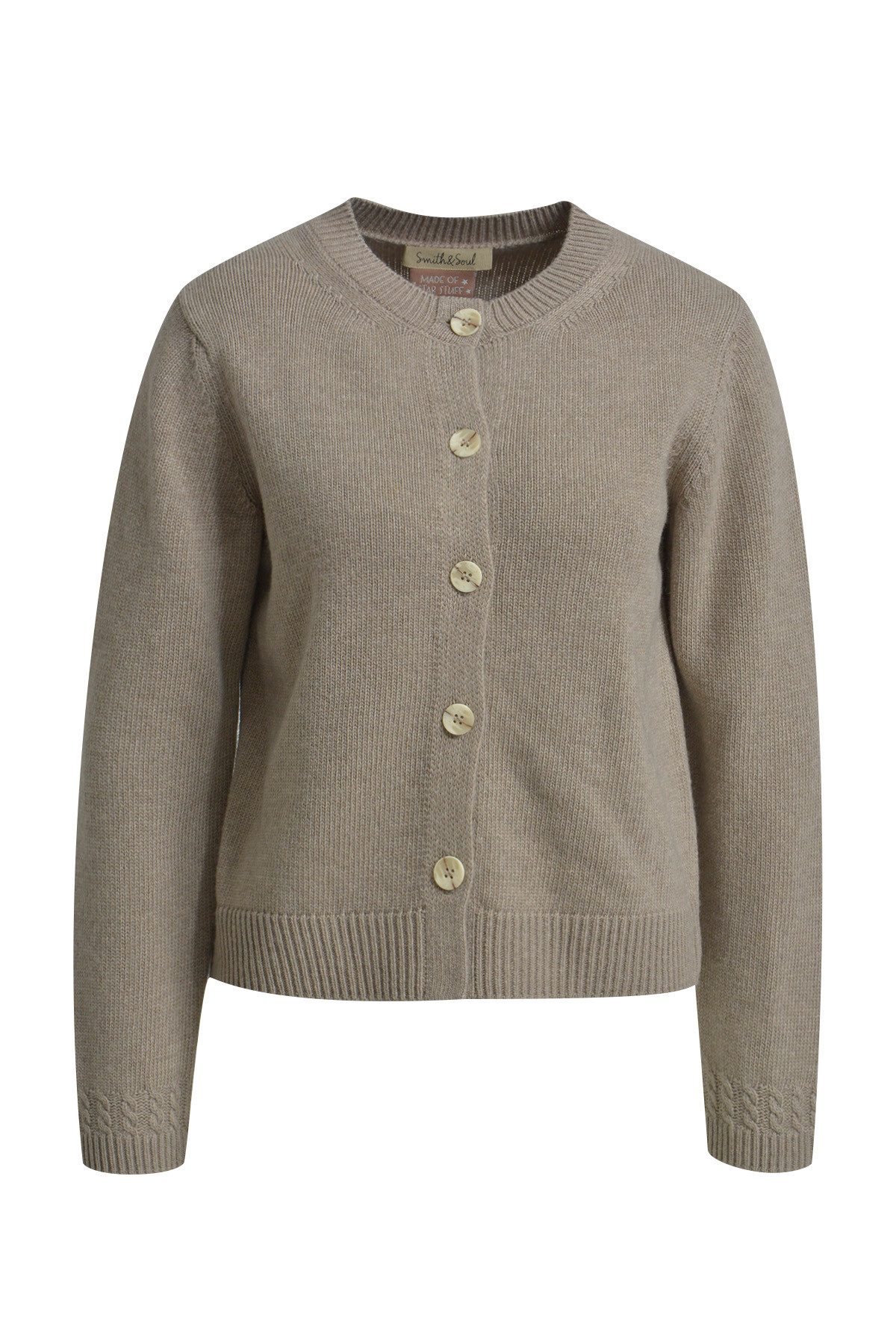 Smith & Soul Steppweste ROUND NECK BUTTON CARDIGAN