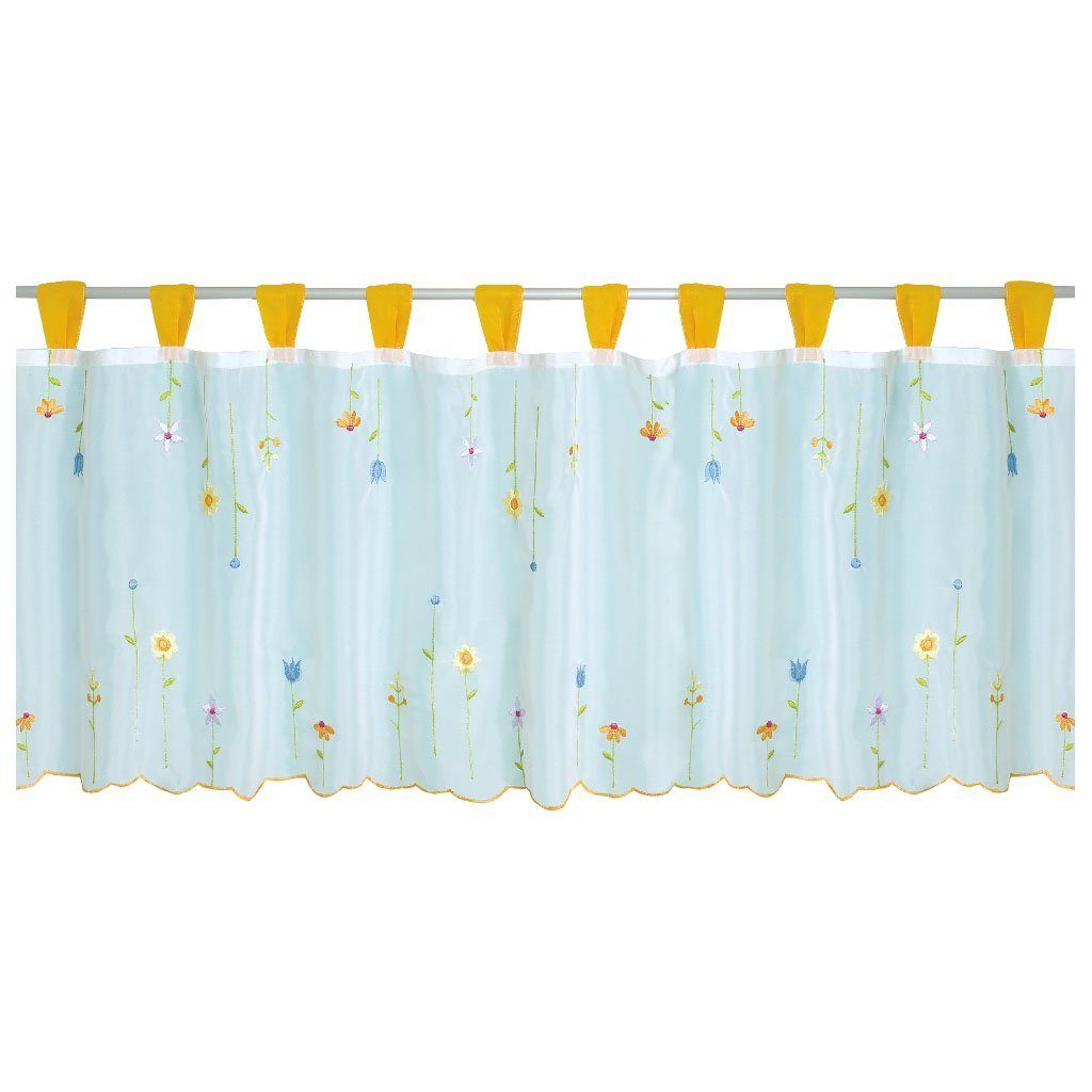 Arsvita Vorhang, Schlaufen, transparent, Voile, Bistrogardine mit Schlaufen, Transparente Küchengardine 150cm x 45cm