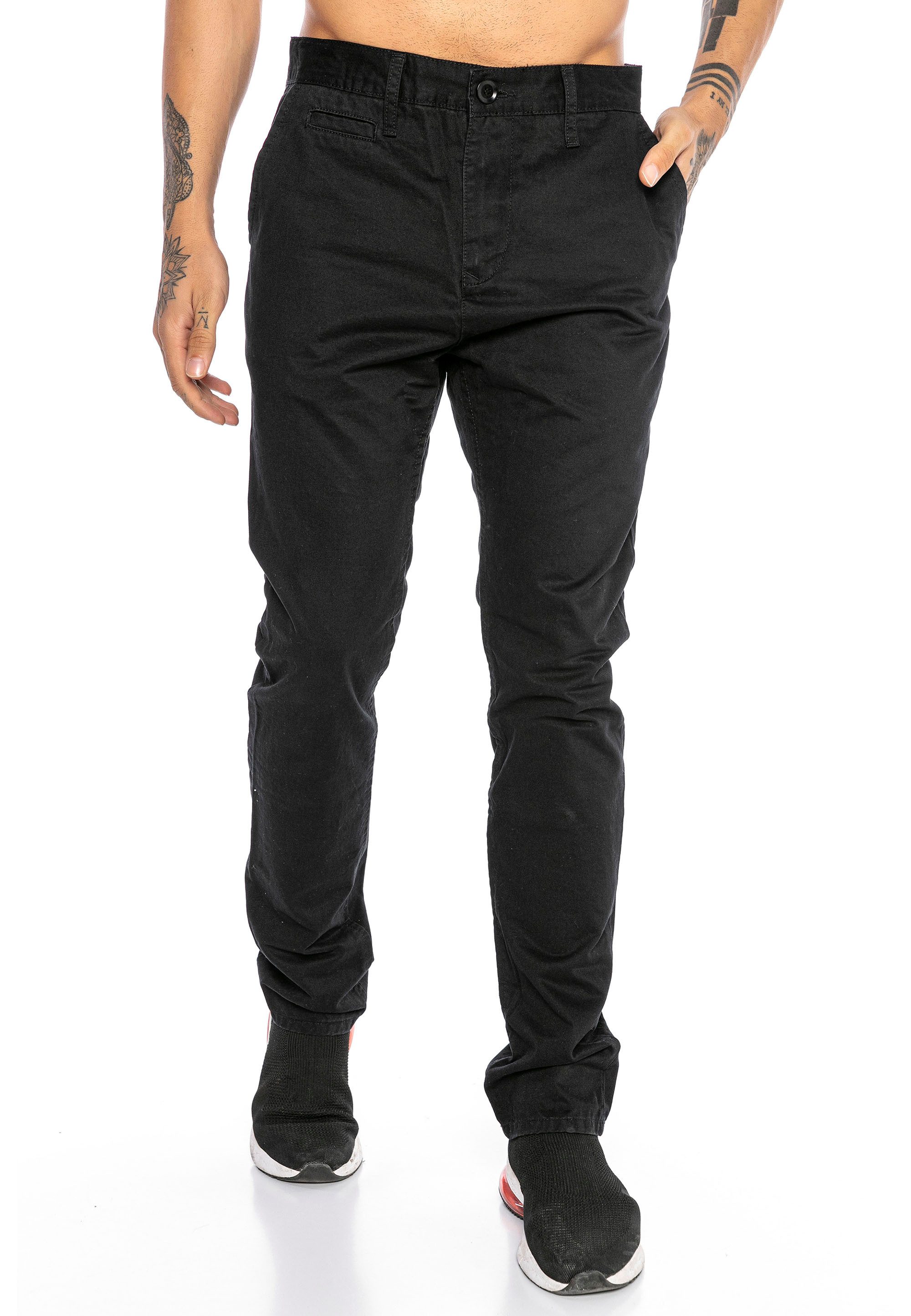 Chinohose mit schmaler Passform Stilvolle Freizeithose für Alltag und Business