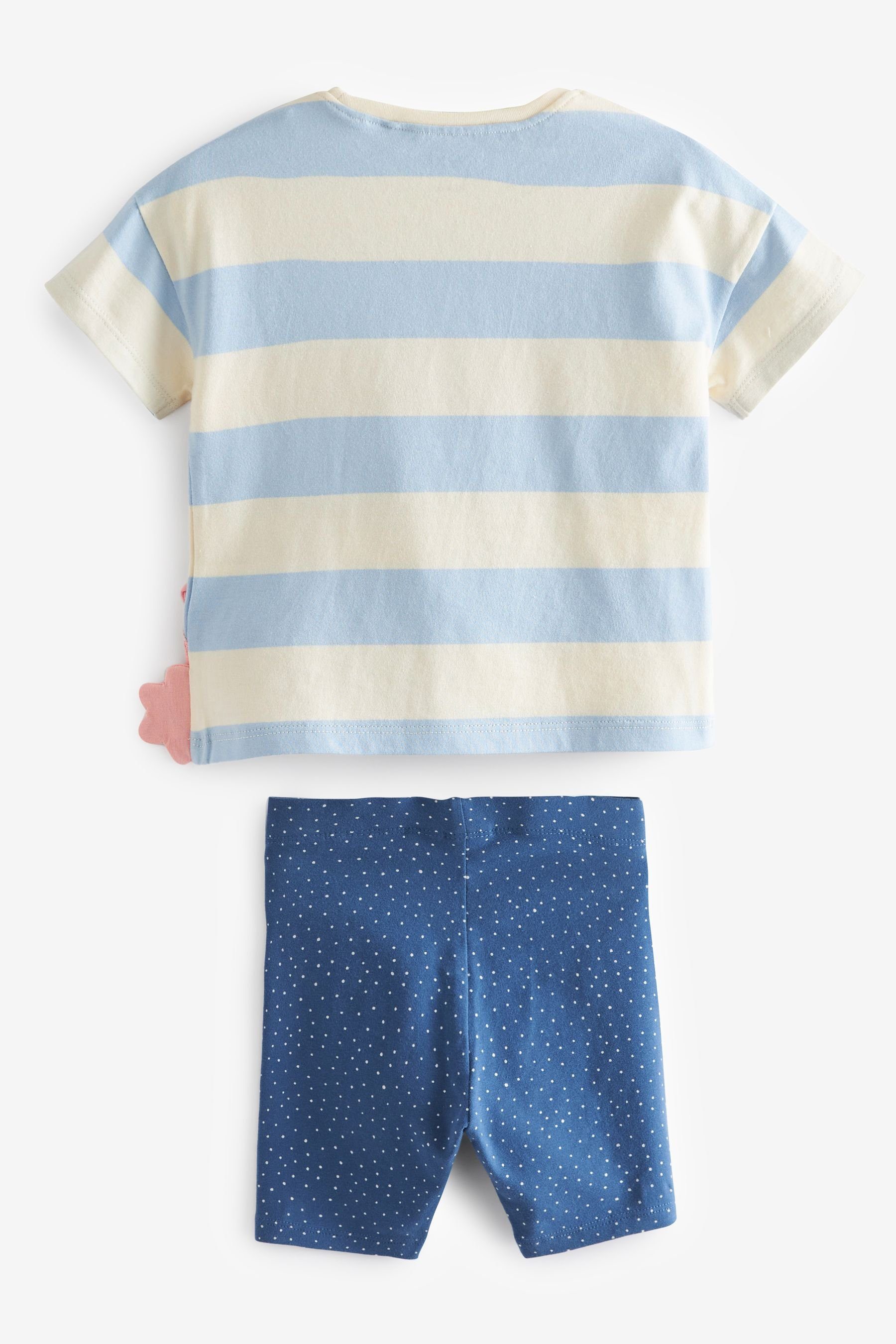 Next T-Shirt & Bunny Set (2-tlg) Shorts und im T-Shirt Radlershorts Blue/White
