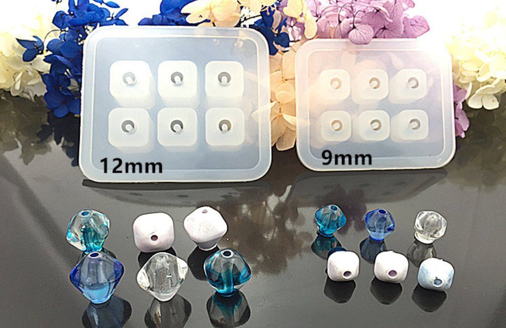 Kunstharz.Art Silikonform und diamantenförmig Perlen rund - rund 12mm