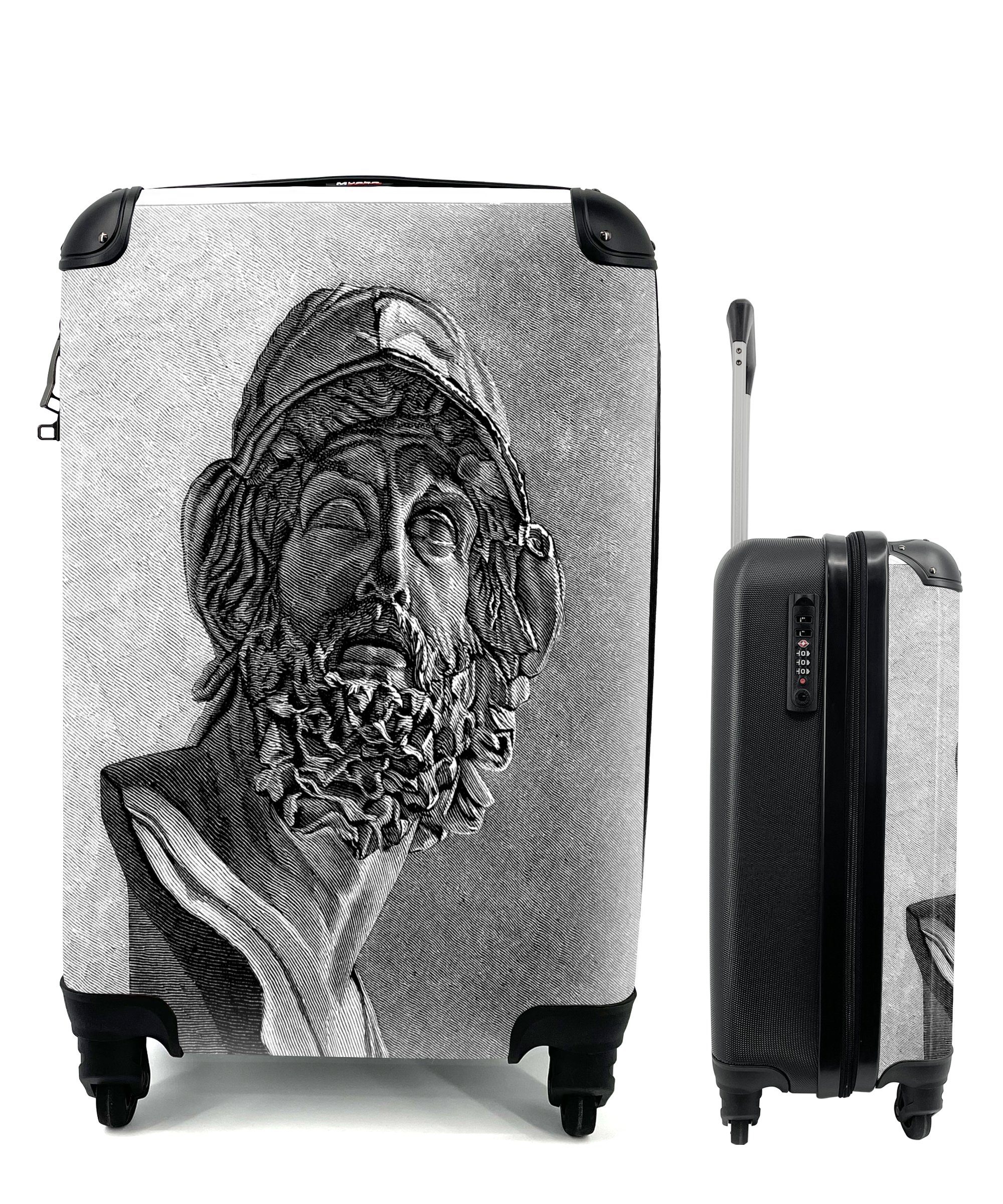 MuchoWow Handgepäckkoffer Eine Illustration von Ajax, 4 Rollen, Reisetasche mit rollen, Handgepäck für Ferien, Trolley, Reisekoffer