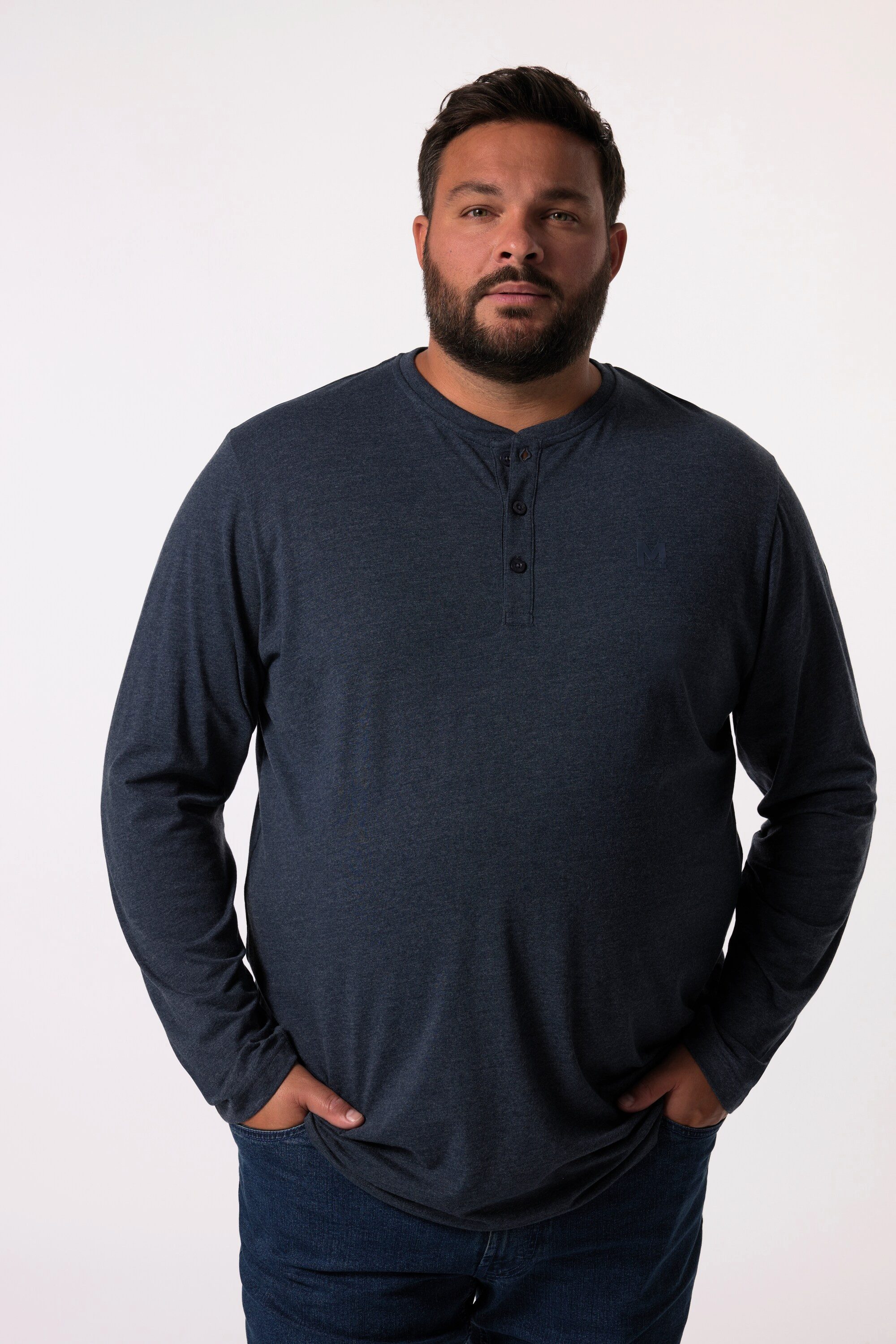 Men Plus T-Shirt Men+ Henley Basic günstig online kaufen