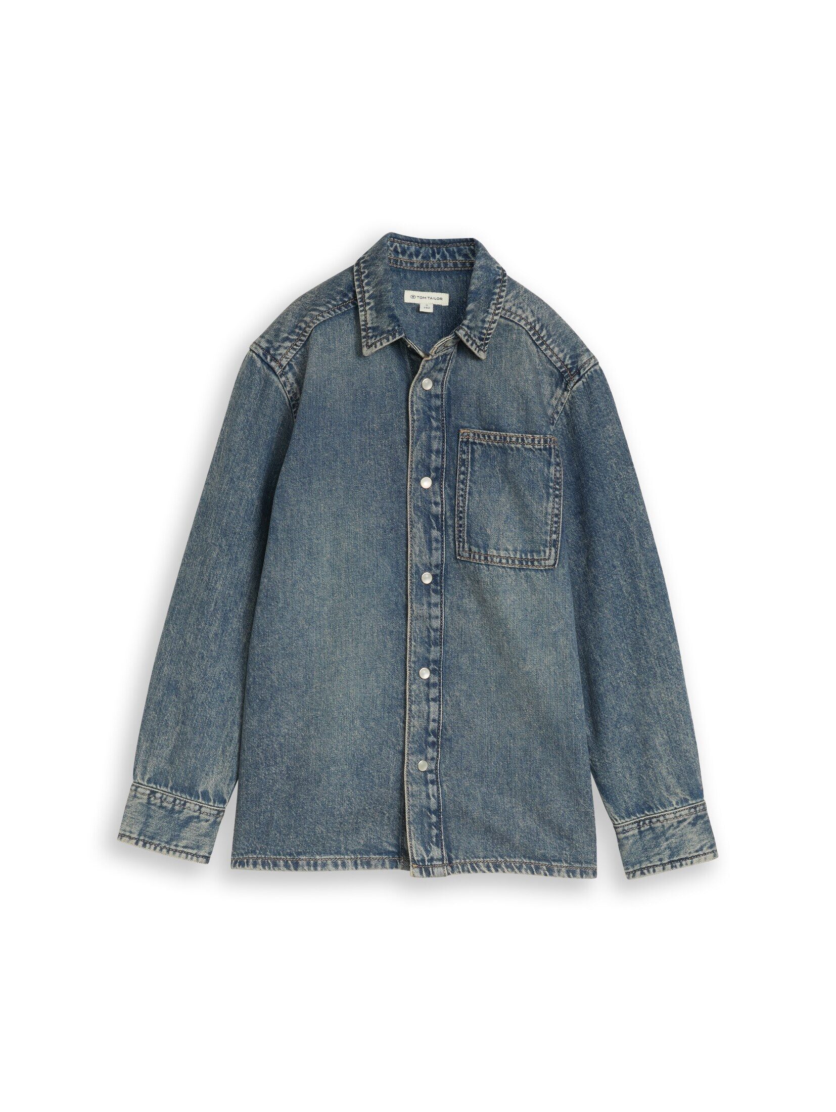 TOM TAILOR Langarmhemd Blusen & Shirts Regular Fit Jeanshemd mit Baumwolle
