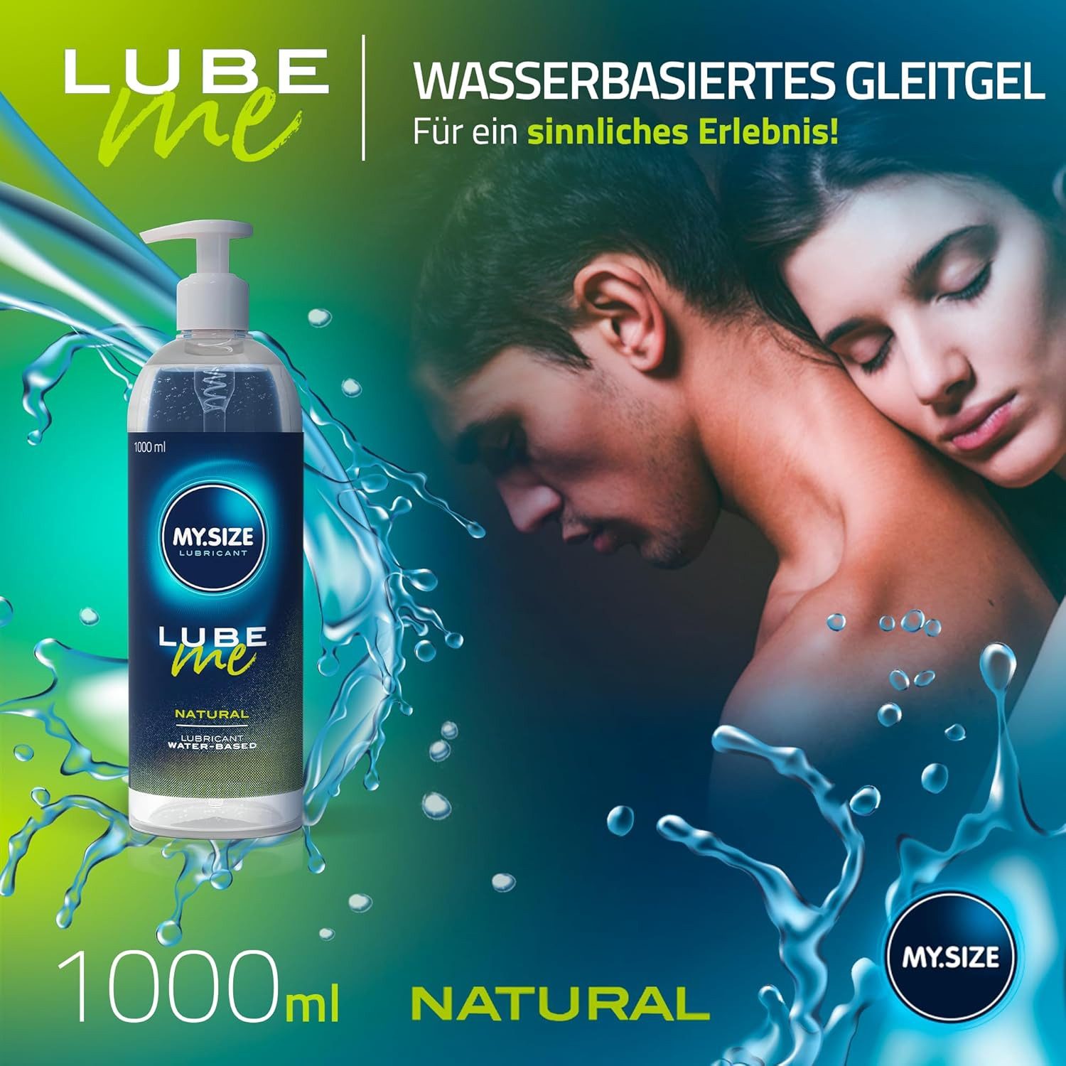 MY.SIZE Gleitgel Lube Me Natural, medizinisches Gleitmittel auf Wasserbasis, ohne Aroma, farblos