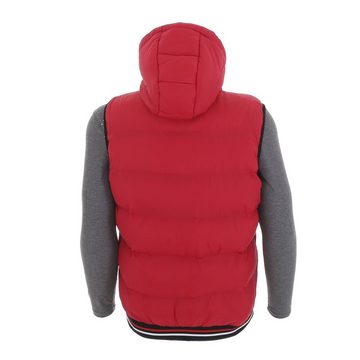 Ital-Design Funktionsjacke Herren Freizeit Weste Kapuze Beidseitig Tragbar Jacke in Rot