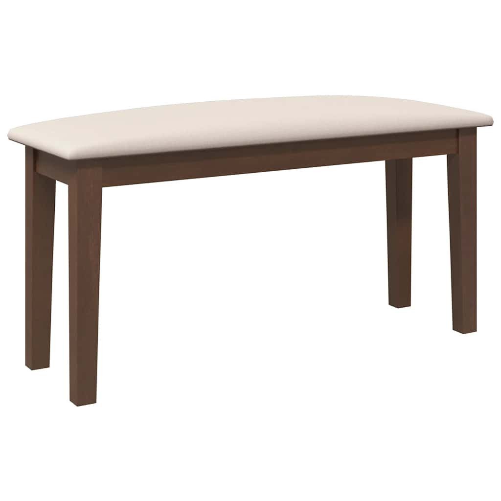 vidaXL Essbank Bank 90 cm Braun Massivholz Gummibaum