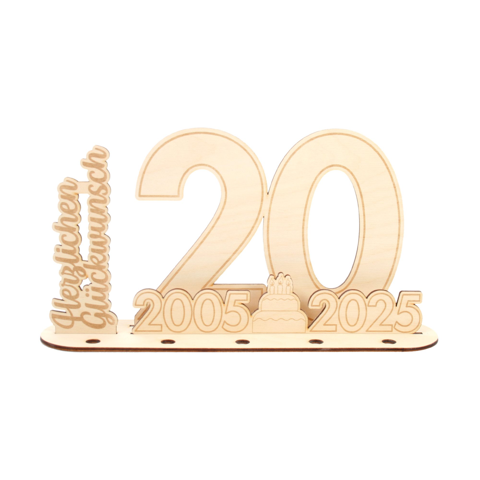 Kreative Feder Glückwunschkarte 3D Geldgeschenk-Aufsteller mit Jahreszahlen zu runden Geburtstagen, 3D