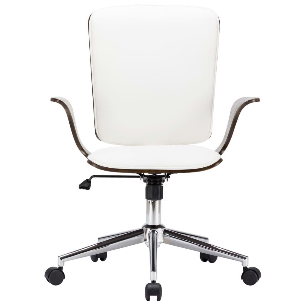 (1 Kunstleder Weiß Drehbarer Weiß Weiß Bugholz grau Bürostuhl und und Bürostuhl St) | grau und vidaXL