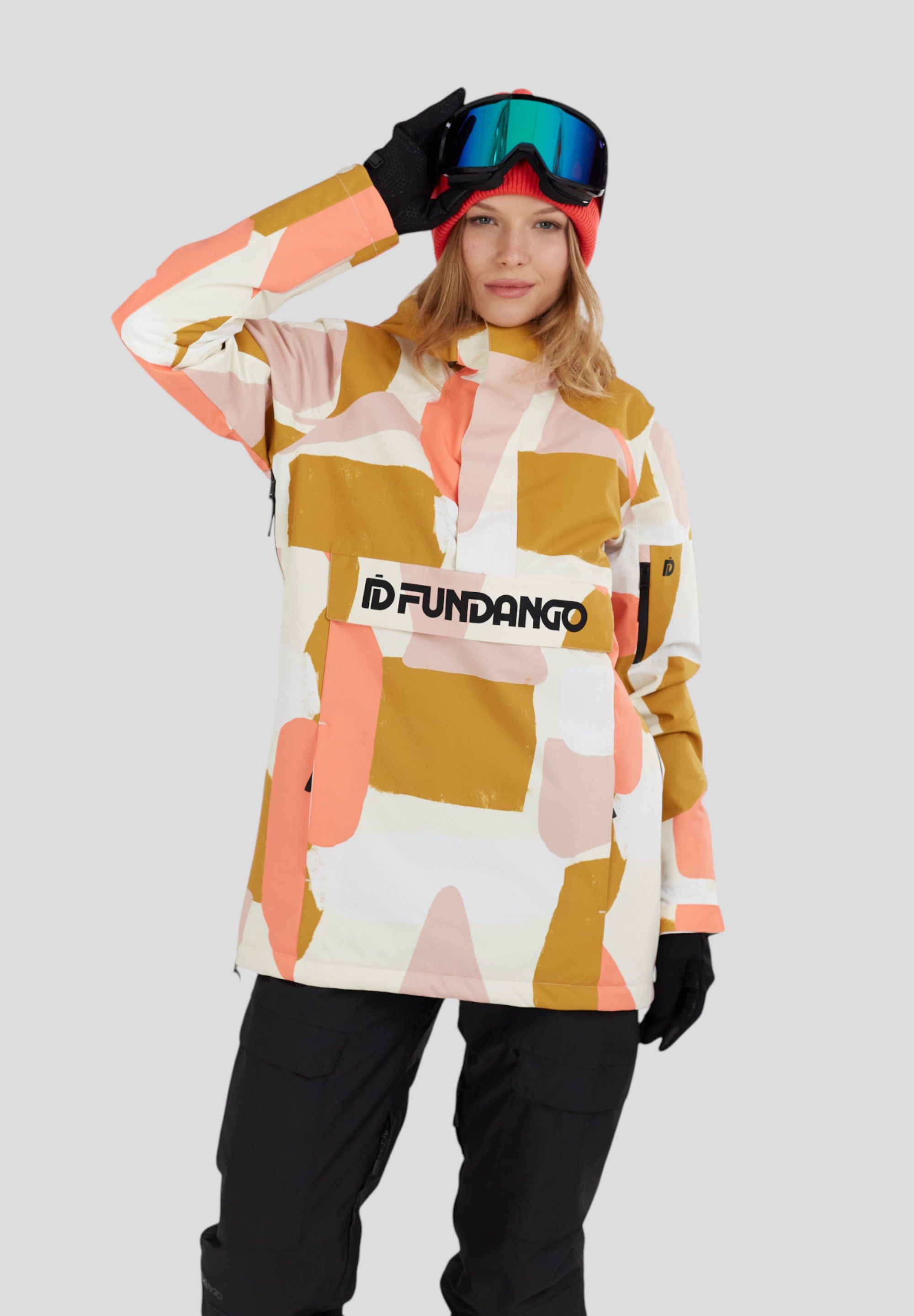 Fundango Winterjacke Birch ECO Logo Anorak technische Schlupfjacke für Ski uns Snowboard