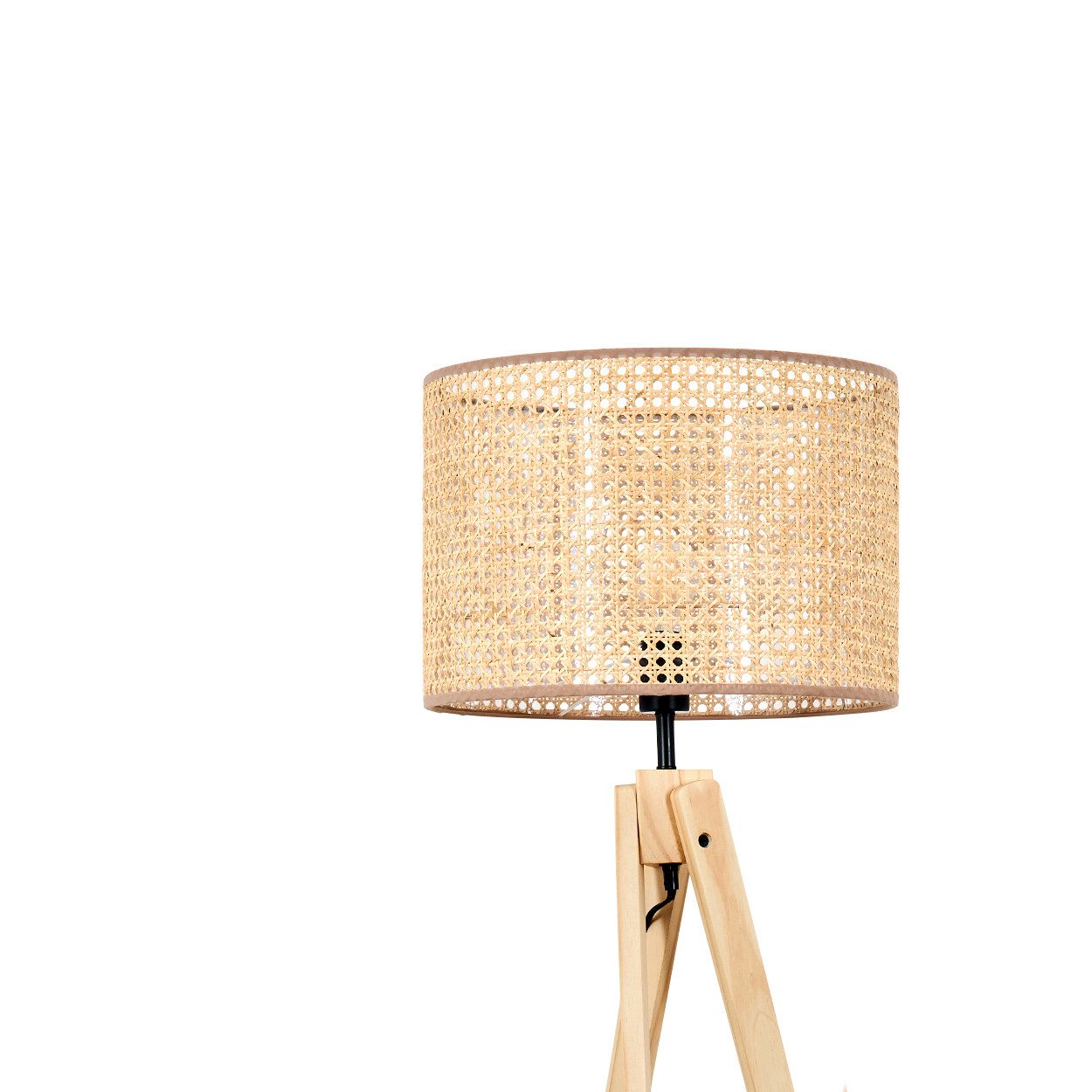 Stehlampe Stehlampe aus Holz/Rattan in Naturfarben
