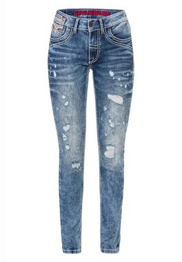 Cipo & Baxx Slim-fit-Jeans mit angesagten Used-Elementen