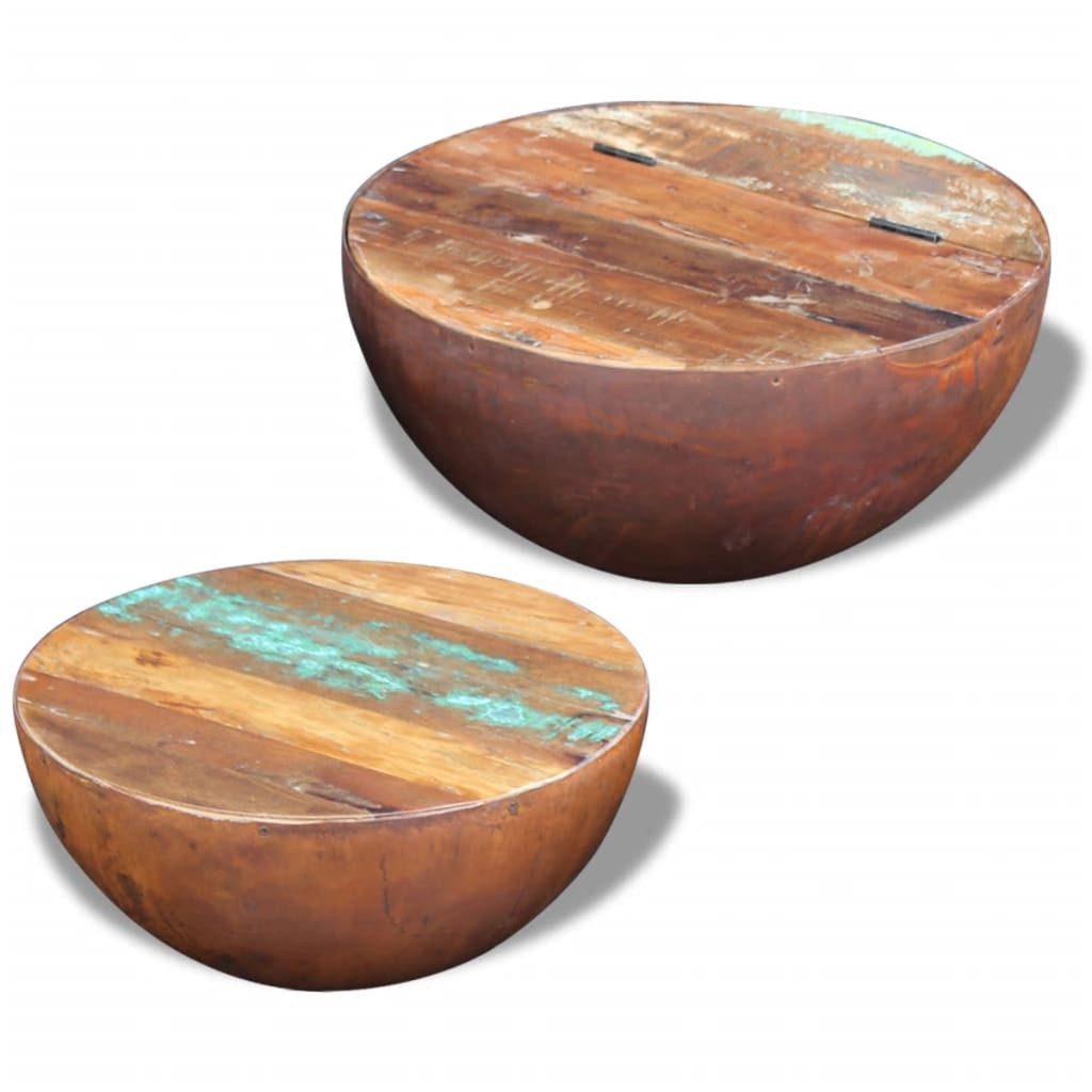 vidaXL Couchtisch 2-tlg. Couchtisch-Set Schalenform Altholz günstig online kaufen