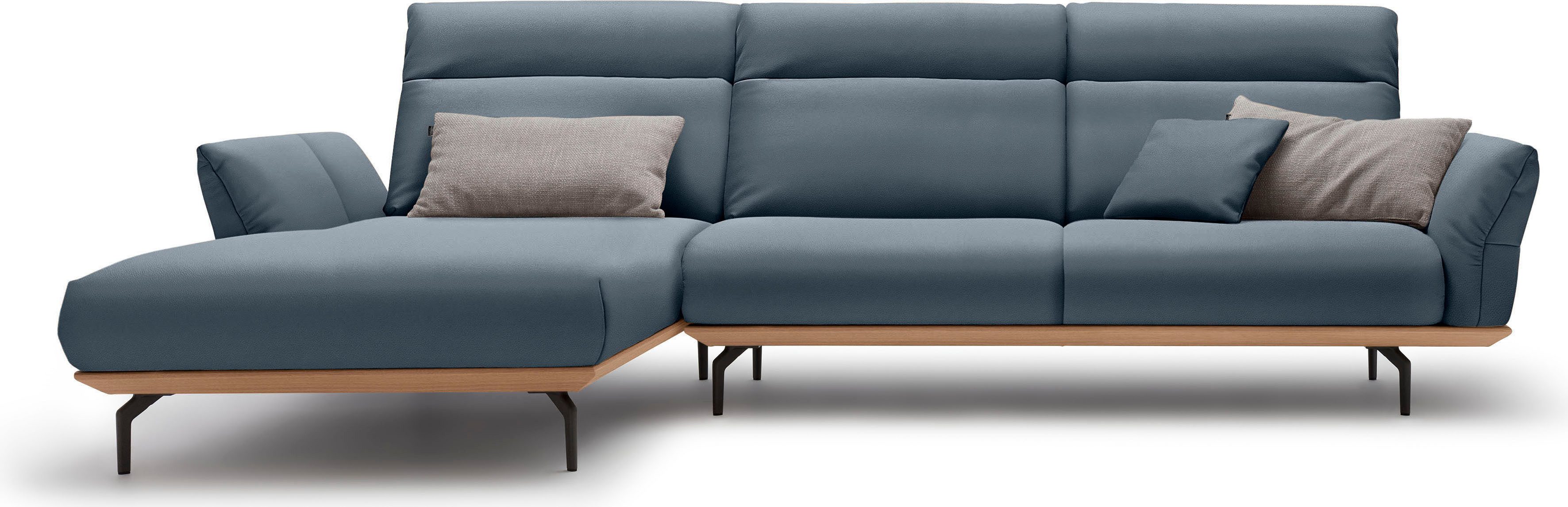 Creation BY ROLF BENZ Ecksofa CR.460, Sockel in Eiche, Winkelfüße in Umbragrau, Breite 318 cm