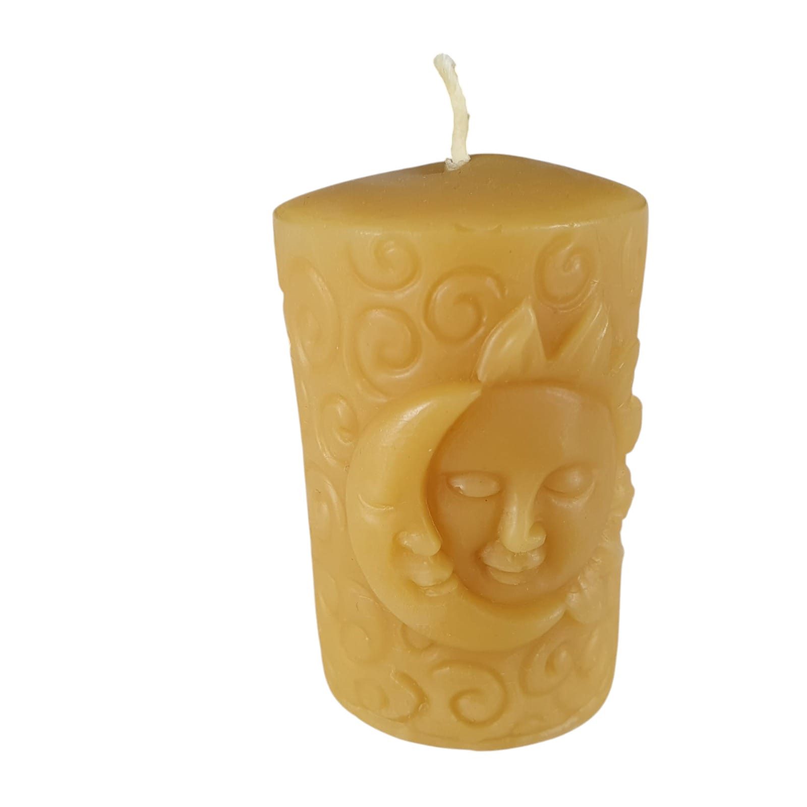 Aspinaworld Bienenwachskerze Sonne und Mond Kerze 7 cm – Kerze aus Bienenwachs