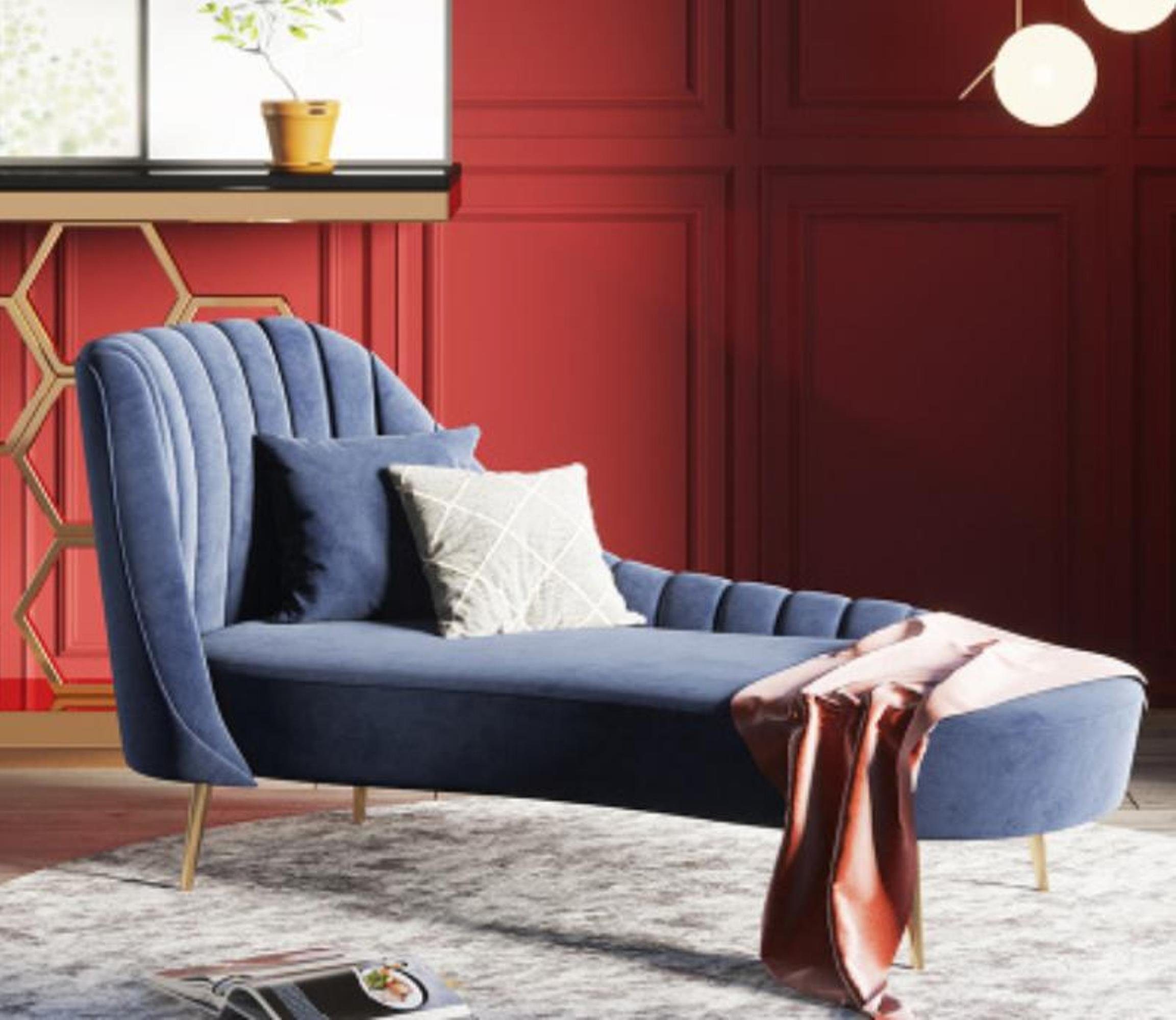JVmoebel Chaiselongue Chaise Lounge Liege Luxus Möbel Polster Liegen Sofa Relax, Made in Europe Blau