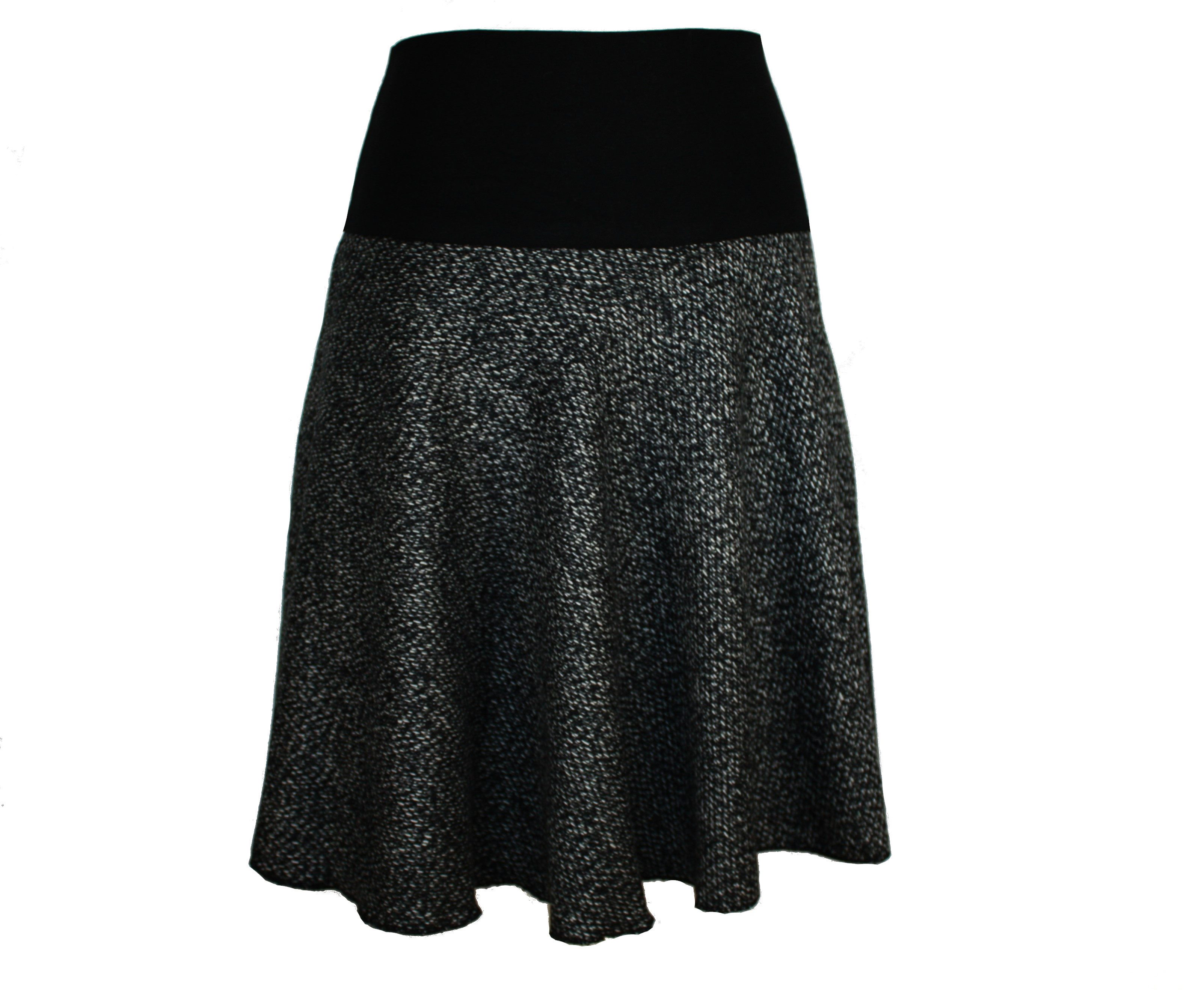 dunkle design A-Linien-Rock Wolltuch Weinrot Schwarz Lila Salz-Pfeffer 57cm günstig online kaufen