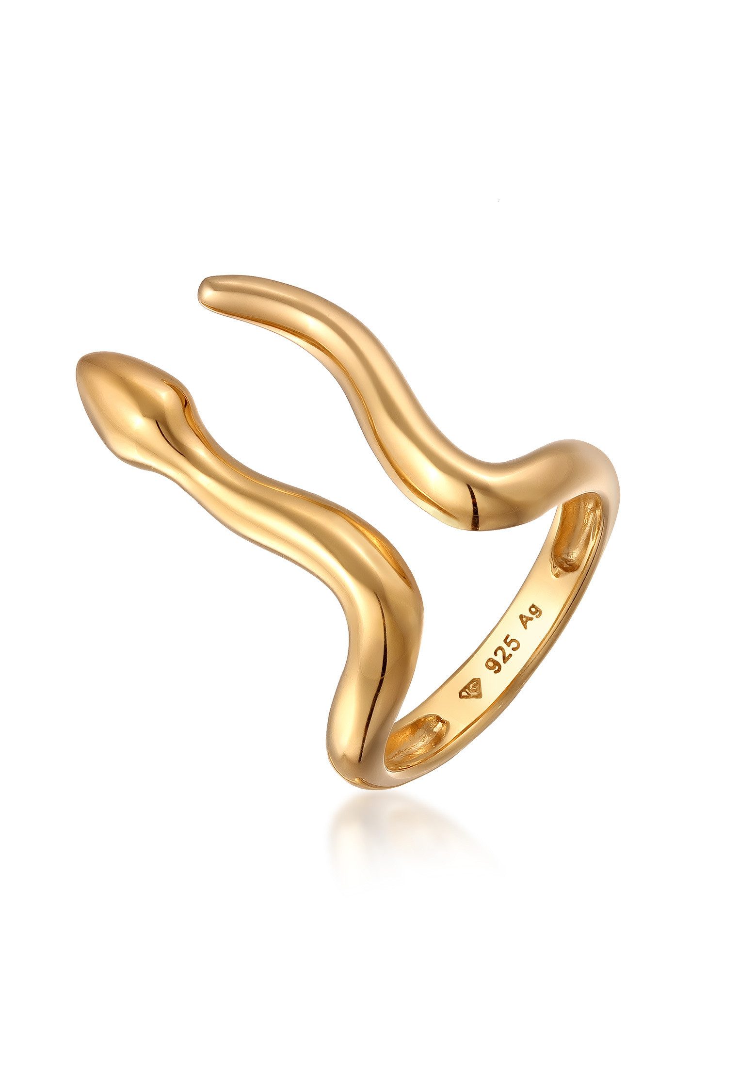 Elli Fingerring Schlange Offen Verstellbar 925 Sterling Silber, Schlange