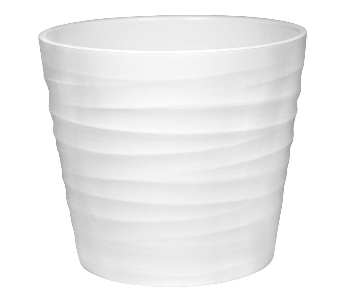 Dehner Blumentopf Wave, Ø 23 - 29 cm, Höhe 22 - 25 cm, rund, Indoor, Kerami günstig online kaufen
