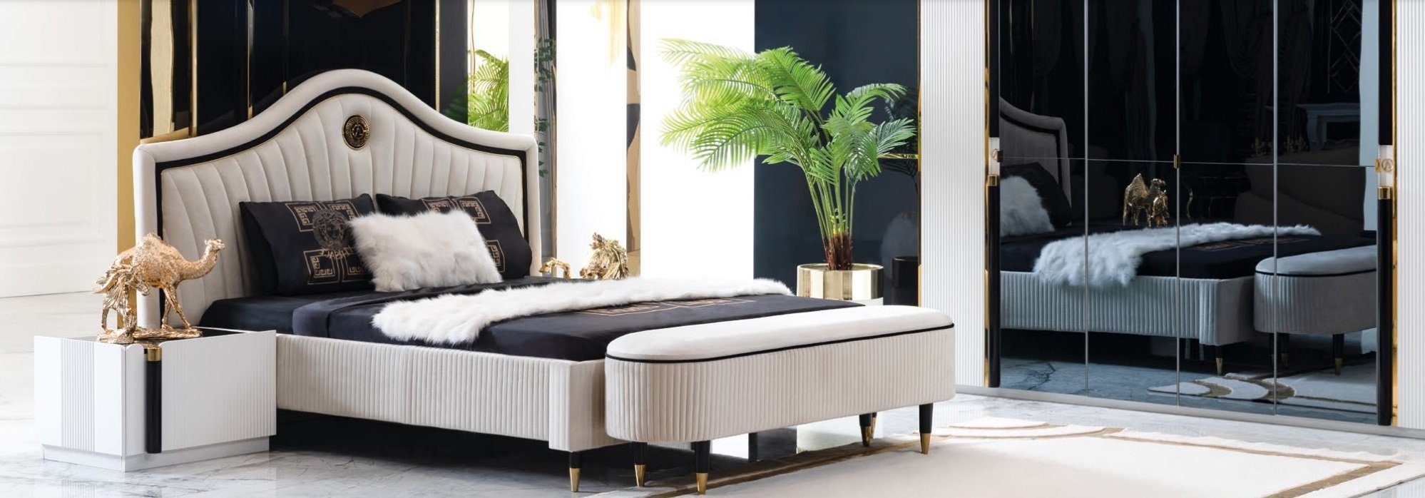 JVmoebel Bett, Schlafzimmer Design Bett Luxus Betten Neu Doppel Polster