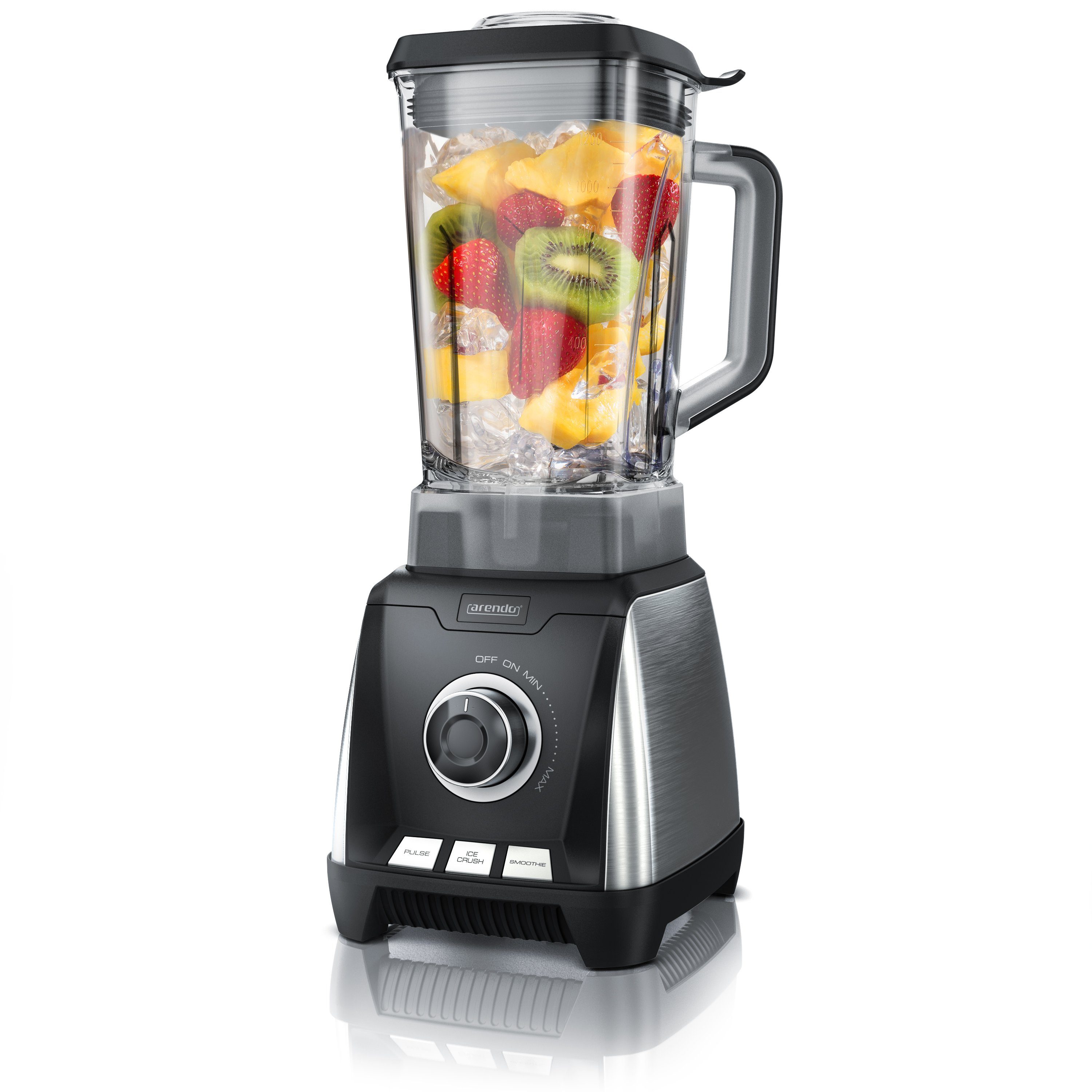 Arendo Standmixer, 1500 W, Mixer mit 1,5 Liter Mixbehälter, 30.000 U/min, Klingen aus Edelstahl