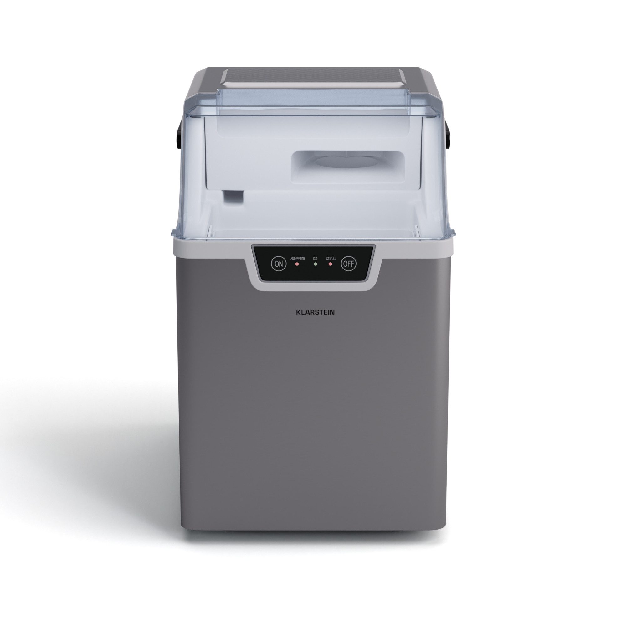 Klarstein Eiswürfelmaschine Wallberg nugget ice maker 12 kg silver, Elektrischer Eiswürfelbereiter Eismachinen Wassertank