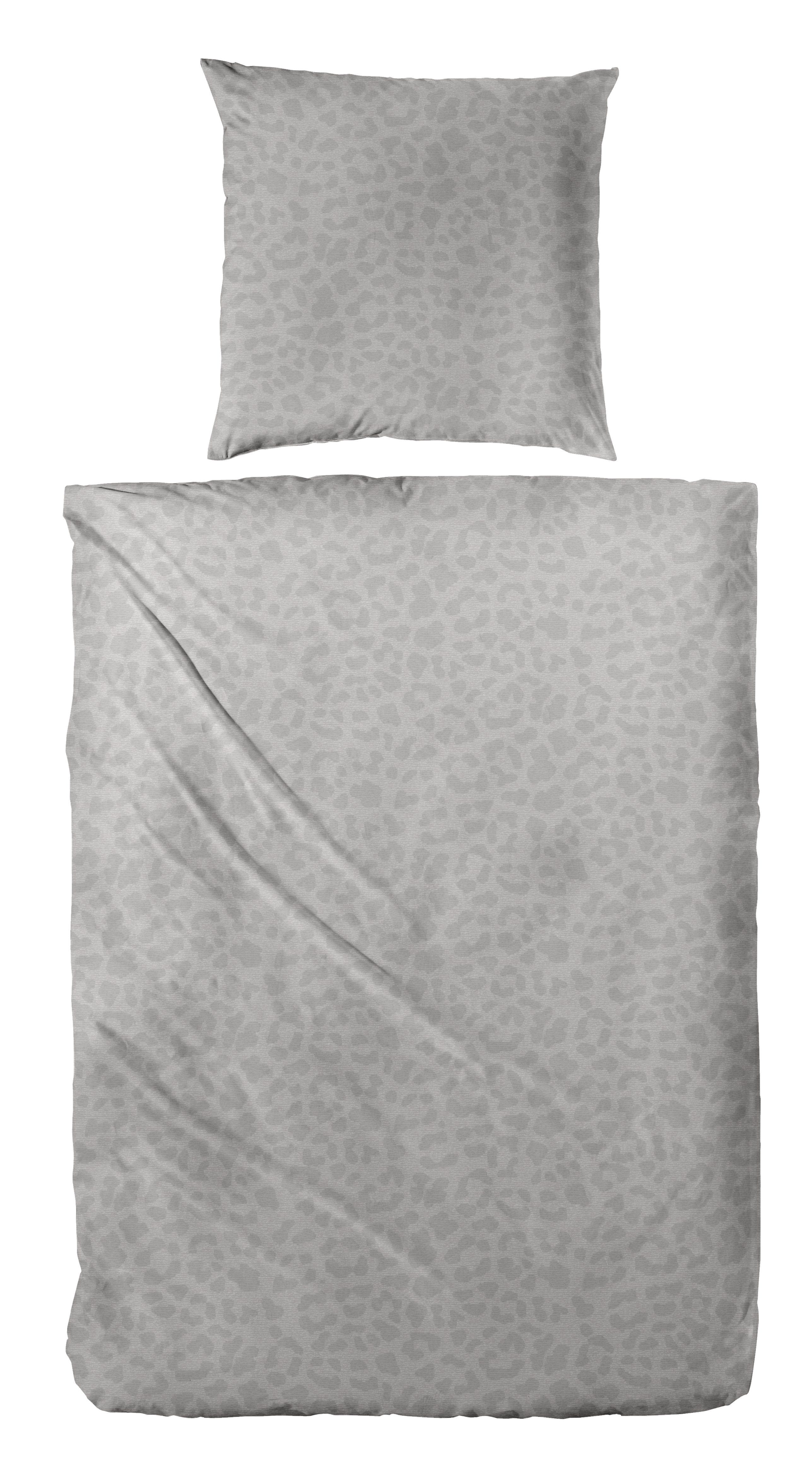 Primera Bettwäsche Biber-Bettwäsche Leo, Biber, 2 teilig, mit dezentem Leo-Design