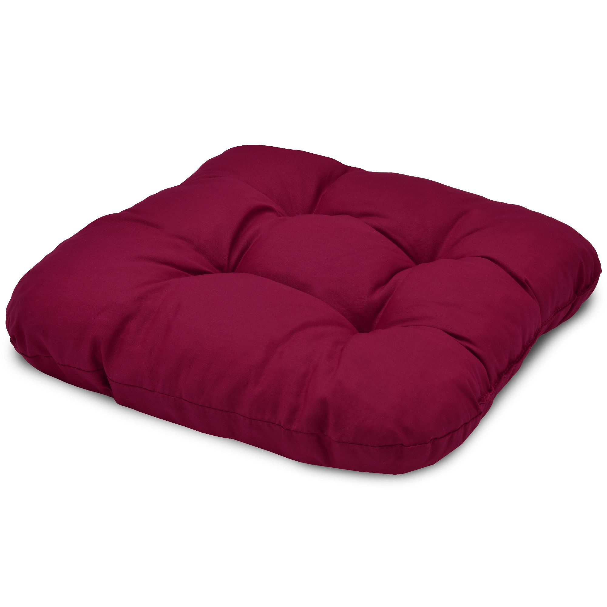 Beautissu Stuhlkissen 4er Set Sitzkissen Lisa Rot, 40x40x8cm, Indoor & Outdoor Kissen mit 8cm Schaumstoff Füllung, widerstandsfähig