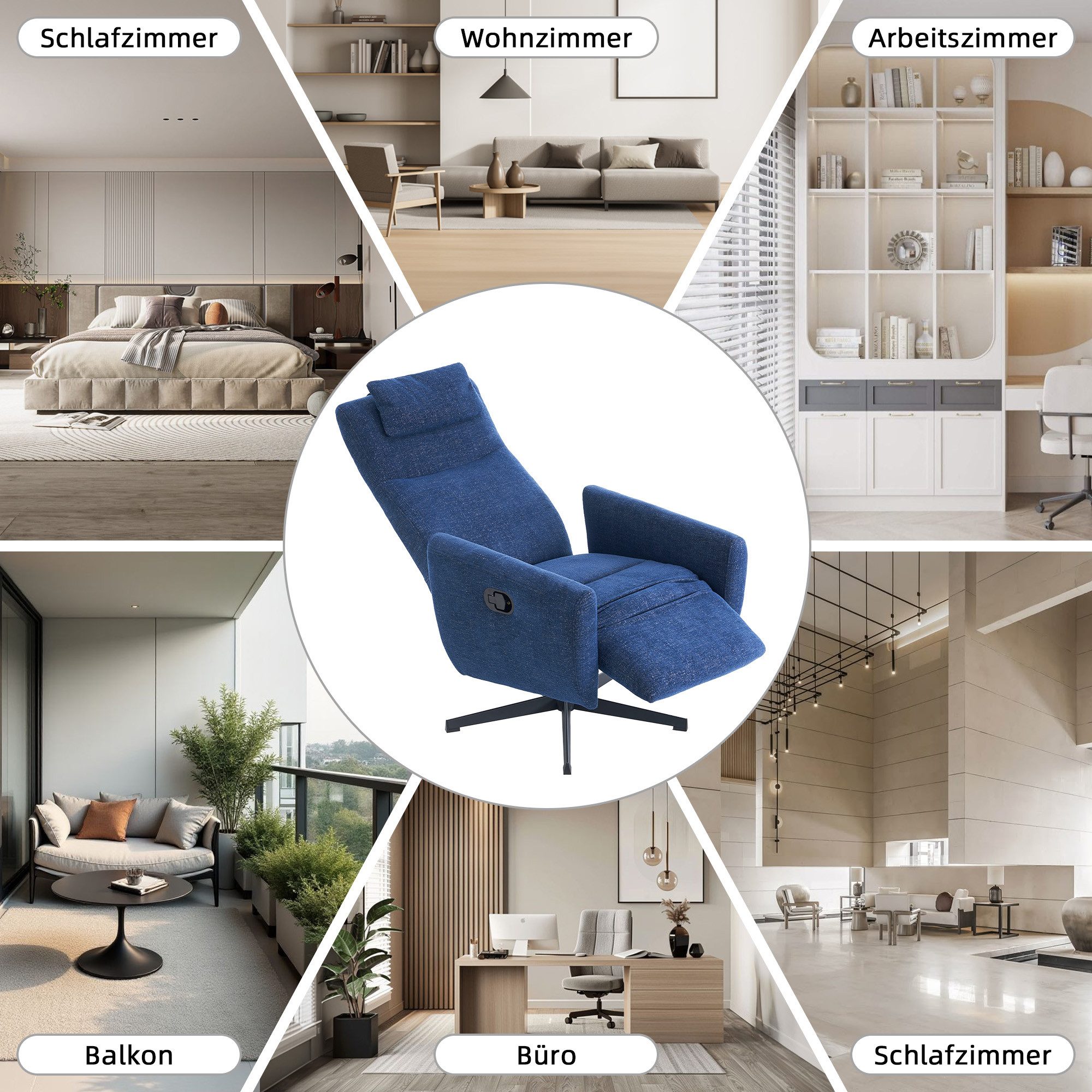i@home Relaxsessel 360° drehbarer Relaxsessel mit günstig online kaufen