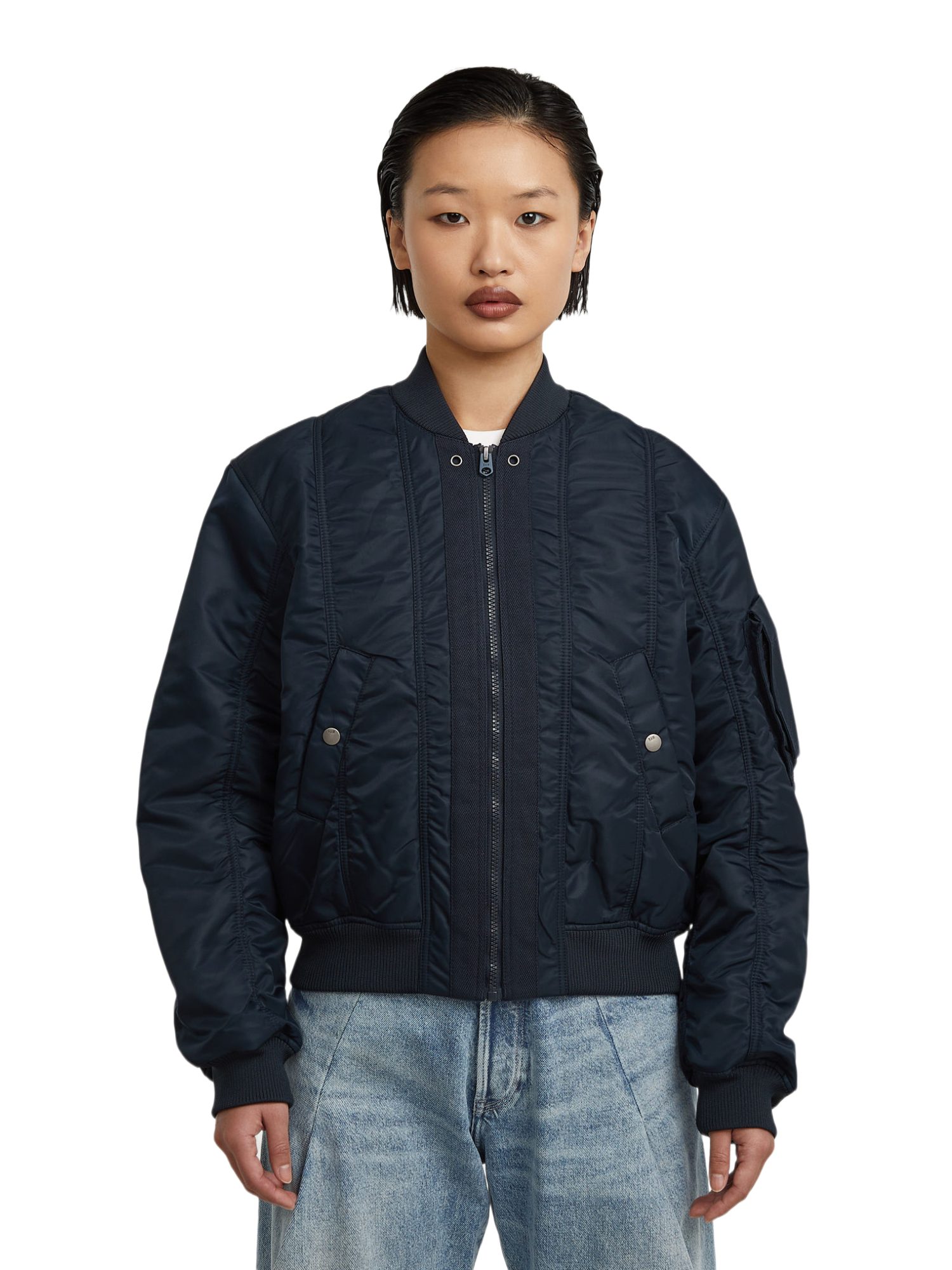 G-STAR Outdoorjacke blau,Casual,Polyamid,Strukturiert,Collegekragen,Lang,Regular Fit