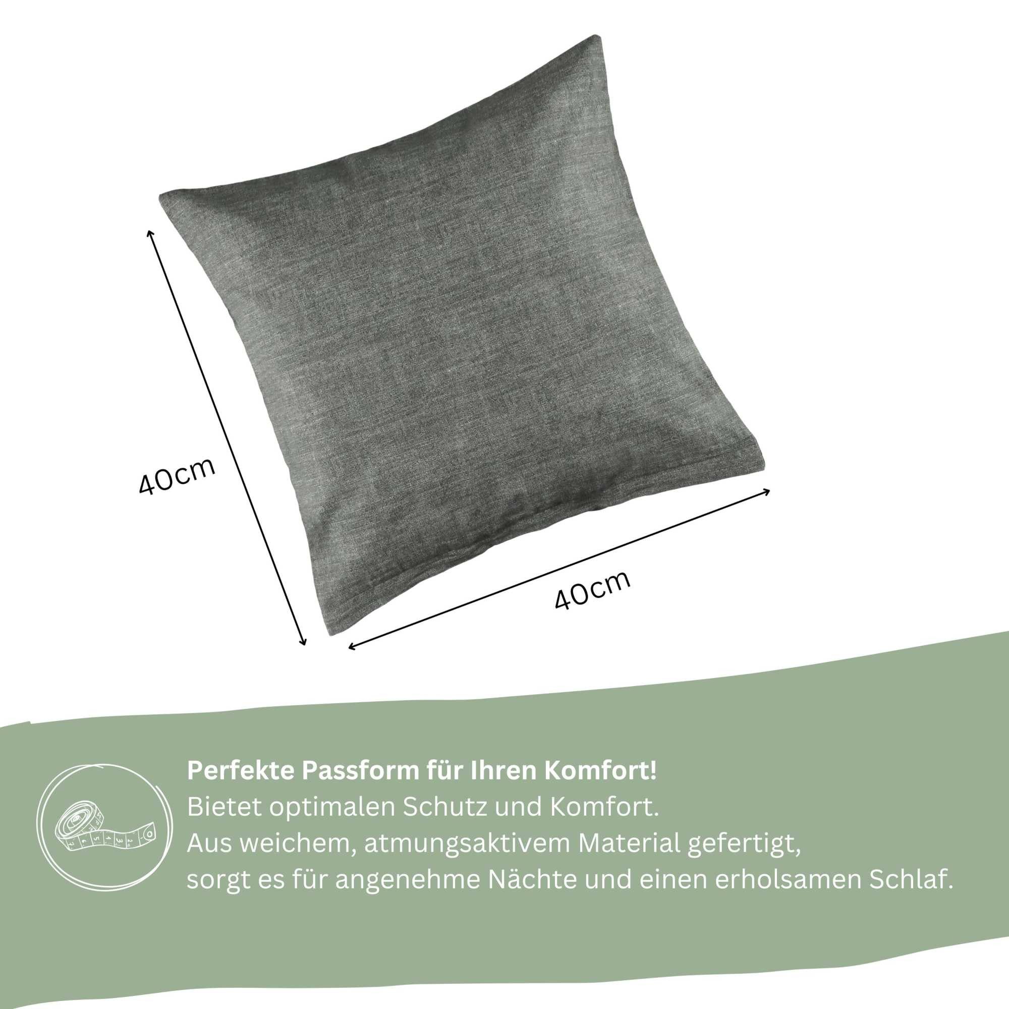 Esprit Bettwäsche HARP Renforcé Kissenbezüge und Bettwäsche, Baumwolle, 2 teilig, 40 x 40 cm 2er Pack in Anthrazit