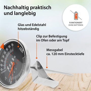 ADE Grillthermometer BBQ1801, Mechanisches Bratenthermometer mit analoger Anzeige bis 300°C