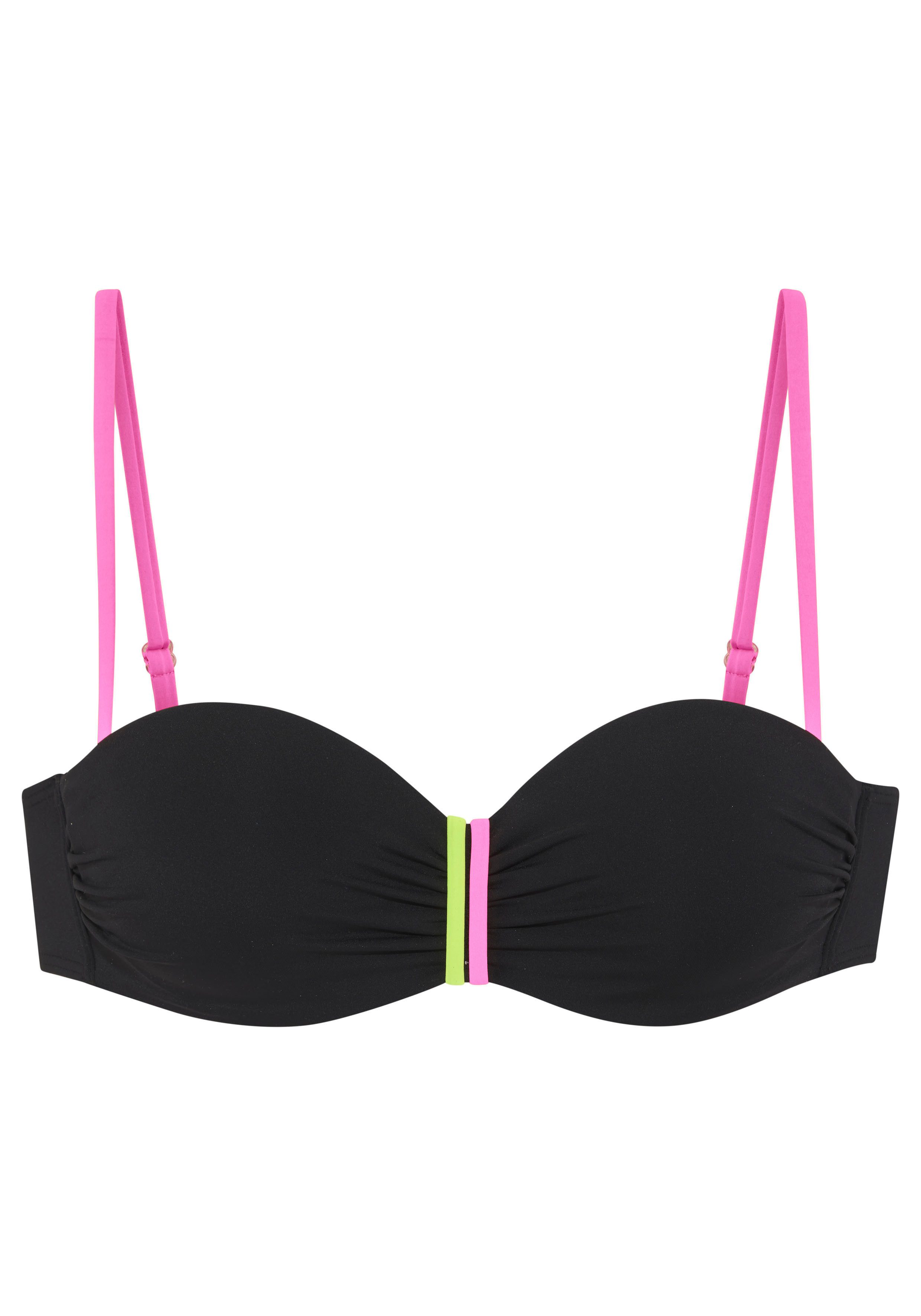 Buffalo Bügel-Bandeau-Bikini-Top Pop, Mit kontrastfarbigen Trägern günstig online kaufen