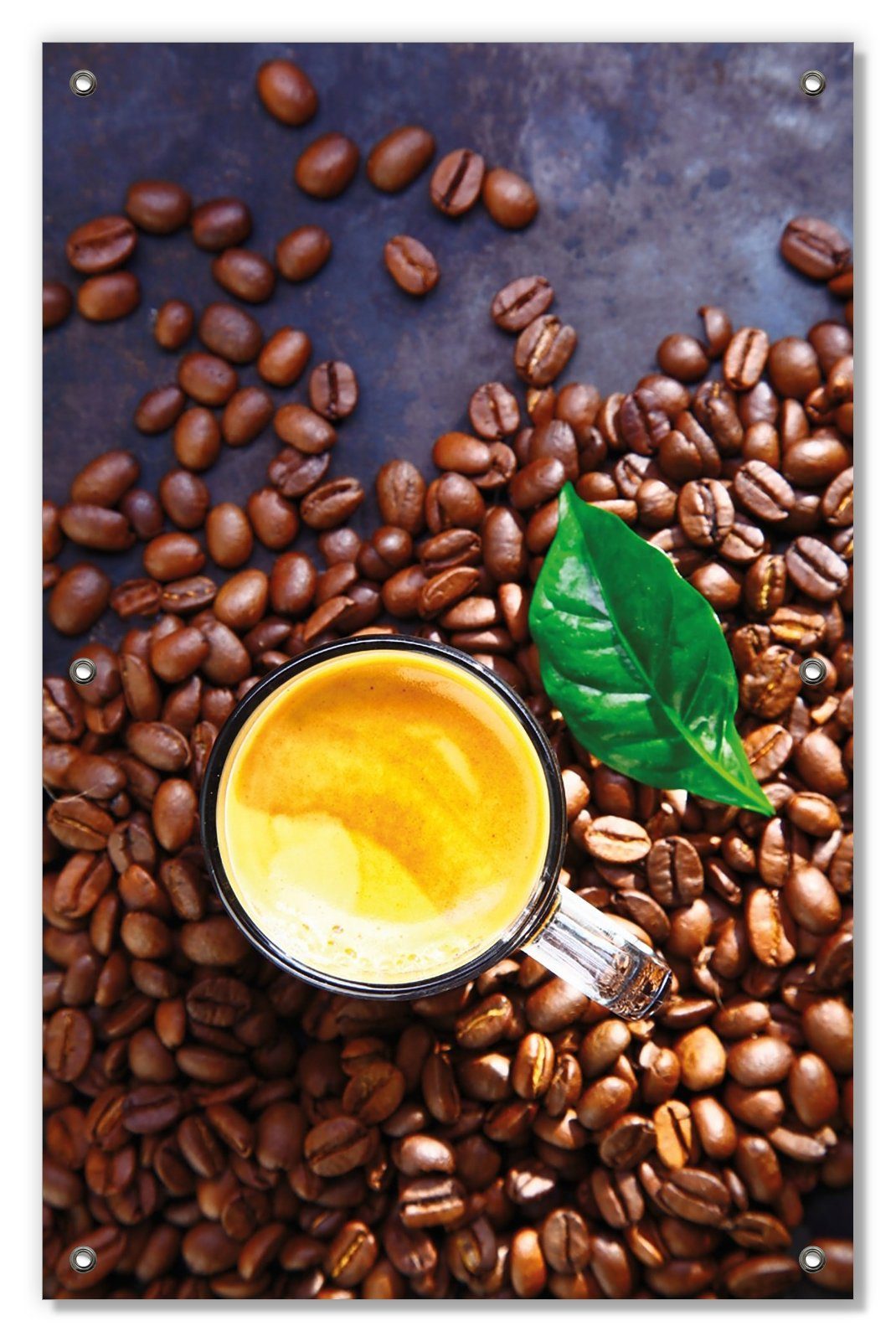 Sonnenschutz Kaffee und Bohnen, Wallario, blickdicht, mit Saugnäpfen, wiederablösbar und wiederverwendbar