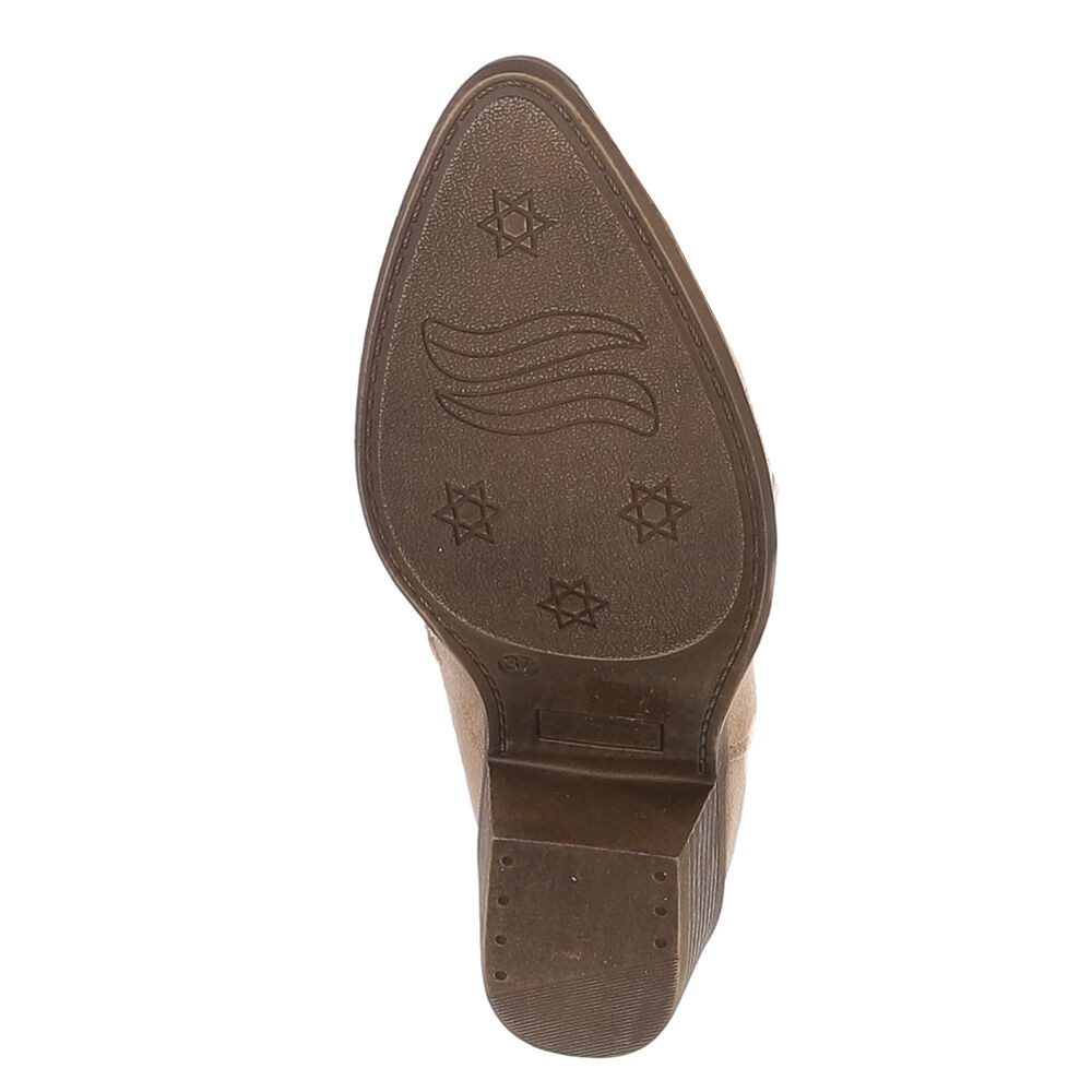 Ital-Design Kniehoher Damenstiefel mit Blockabsatz, Schlupfform Stiefel (92078767) Blockabsatz Stiefel in Hellbraun