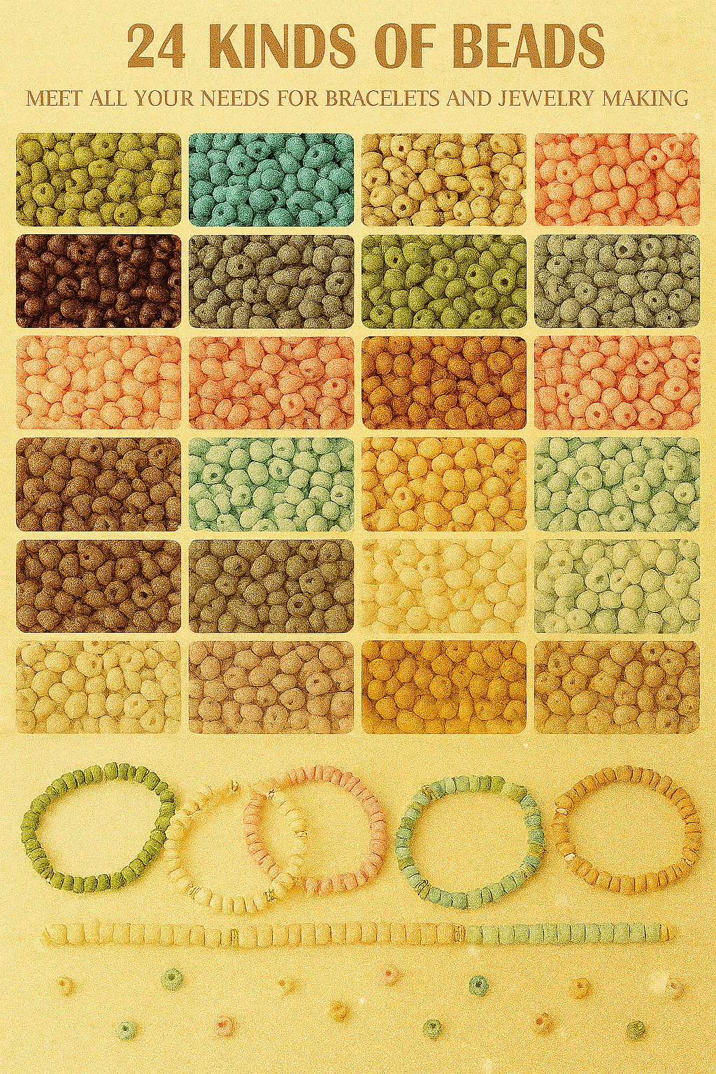 LA CUTE Perlenarmband Set 3mm Schmuck Bastelset – Perlenbox mit Buchstaben & Aufbewahrungsbox (Kreatives Schmuck Bastelset mit Aufbewahrungsbox und Zubehör, 5000-tlg., Komplettes DIY Bastelset mit 24 Farben, Buchstaben- & Holzperlen), 24 Farben Perlen Set mit Buchstaben & Holzperlen