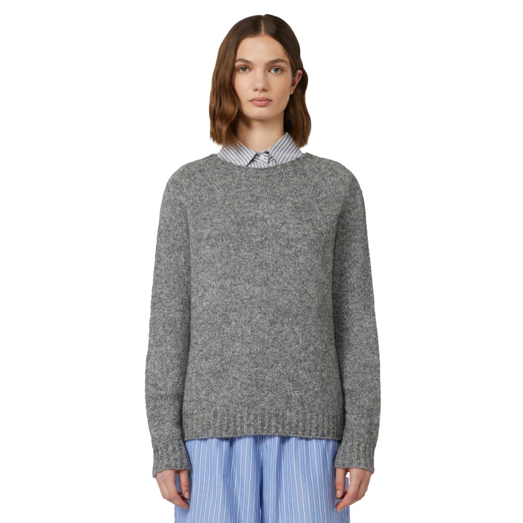 WEEKEND BY MAX MARA Strickpullover WEEKEND MAX MARA Pullover GHIACCI mit Alpaka - Medium Grey