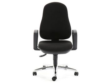 Moebel-Eins Stuhl, SYNCHRO STEEL Drehstuhl mit Armlehnen, Material Stoff/Kunststoff, schwarz