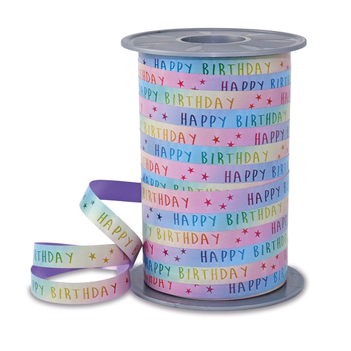 PRÄSENT Geschenkband PRÄSENT Ringelband Rainbow pastell 10mmx200m
