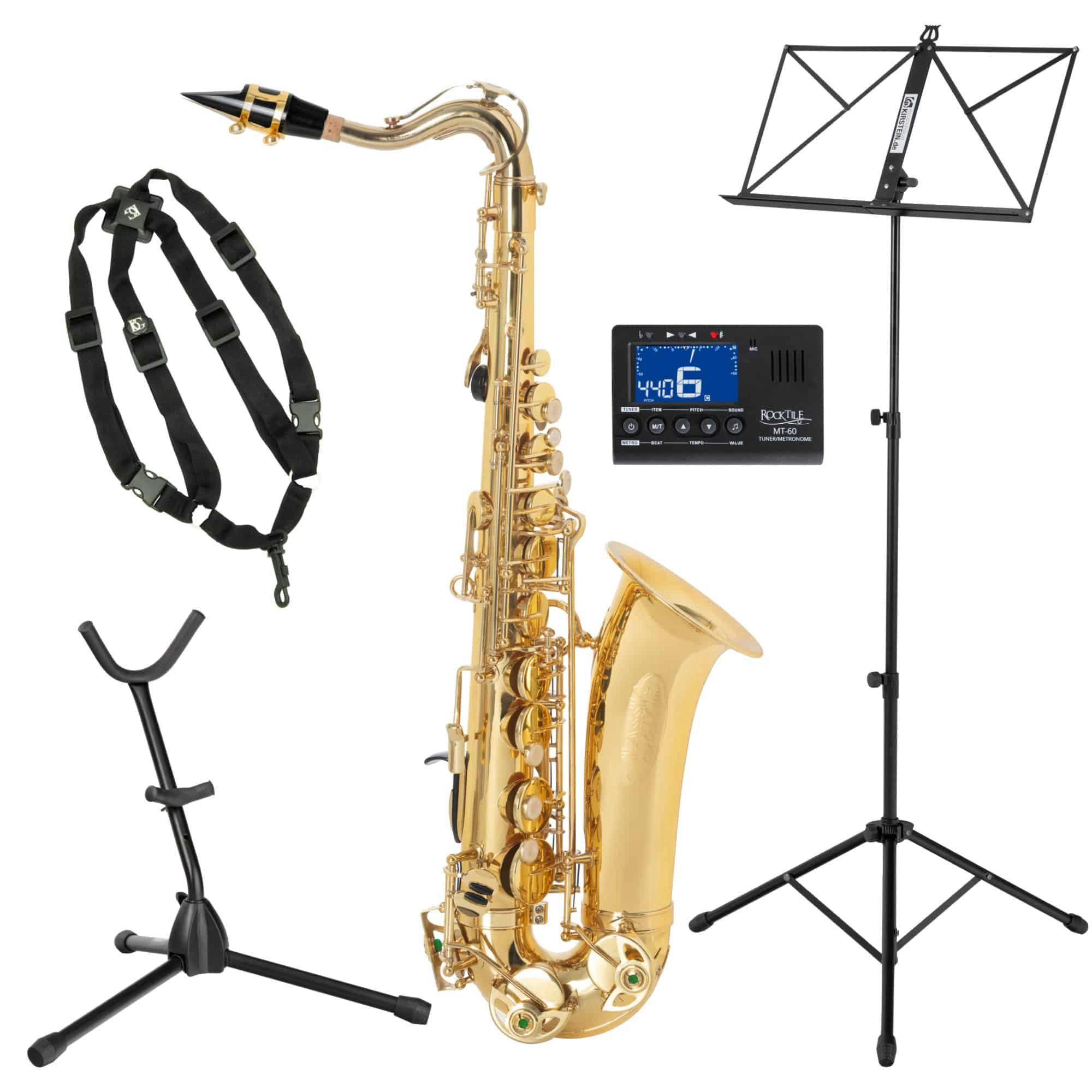 Classic Cantabile Saxophon AS-420 Altsaxophon Einsteiger Set - Das Kinder-Saxophon für Youngstars, inkl. Leichtkoffer Metro-Tuner, Tragegurt, Saxophon- & Notenständer, 8-St., Stimmung: Eb, Kindgerechte Mechanik mit enger liegenden Klappen
