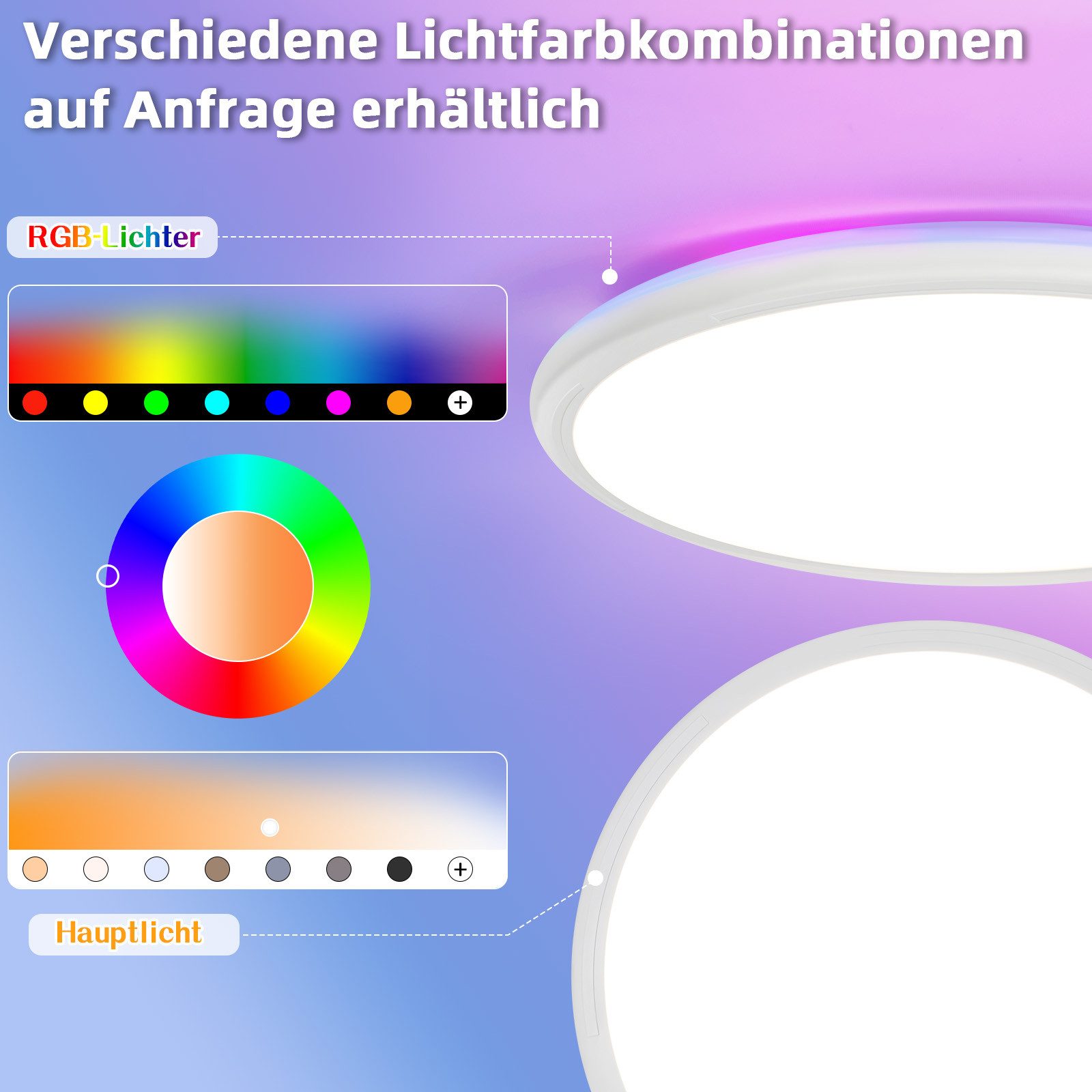 ZMH LED Deckenleuchte Whonzimmer mit RGB günstig online kaufen