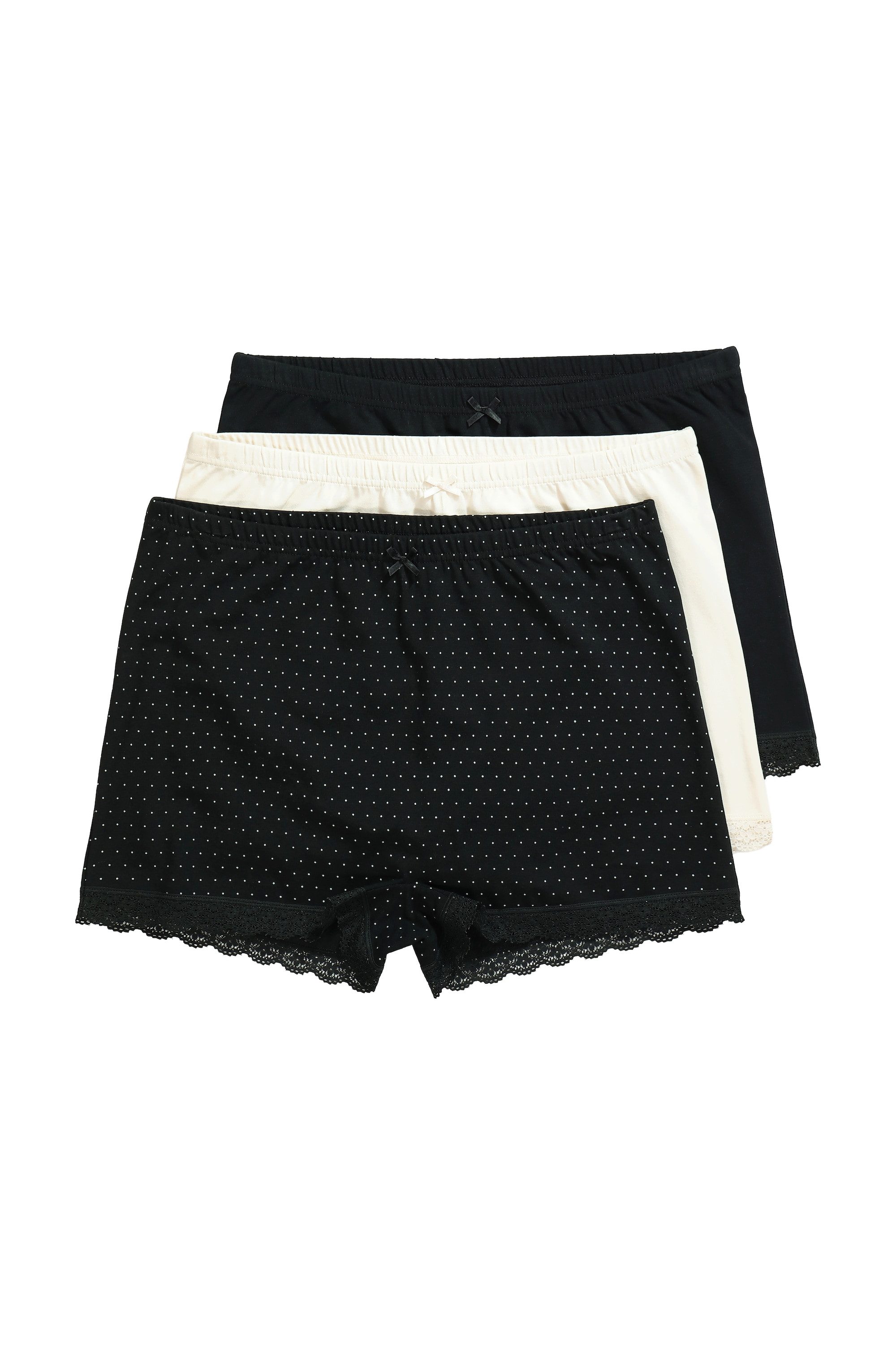Ulla Popken Panty Pantys 3er-Pack Punkte/einfarbig kurzer Beinansatz
