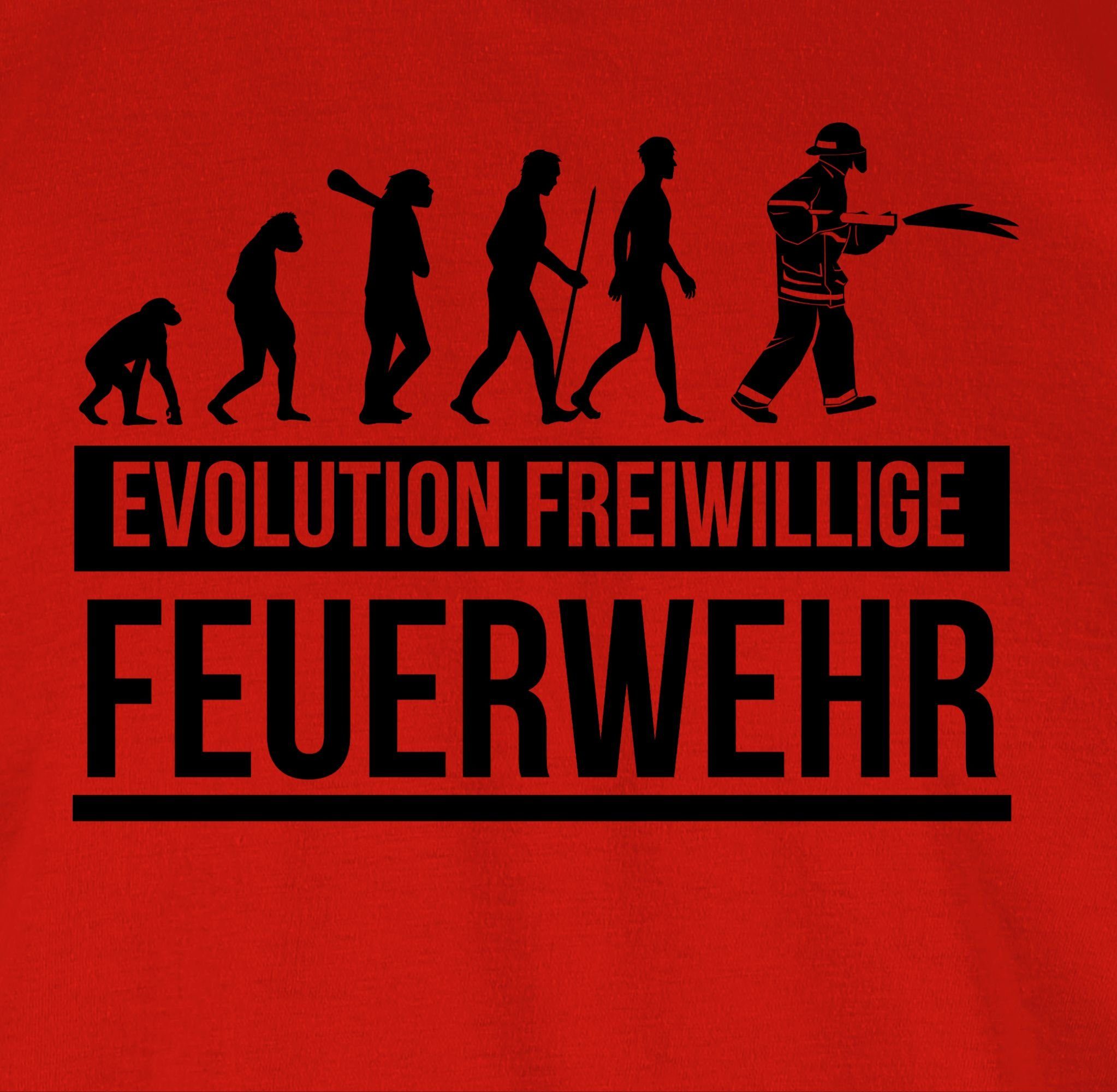 Evolution T-Shirt 3 Feuerwehr Shirtracer Rot Feuerwehr freiwillige
