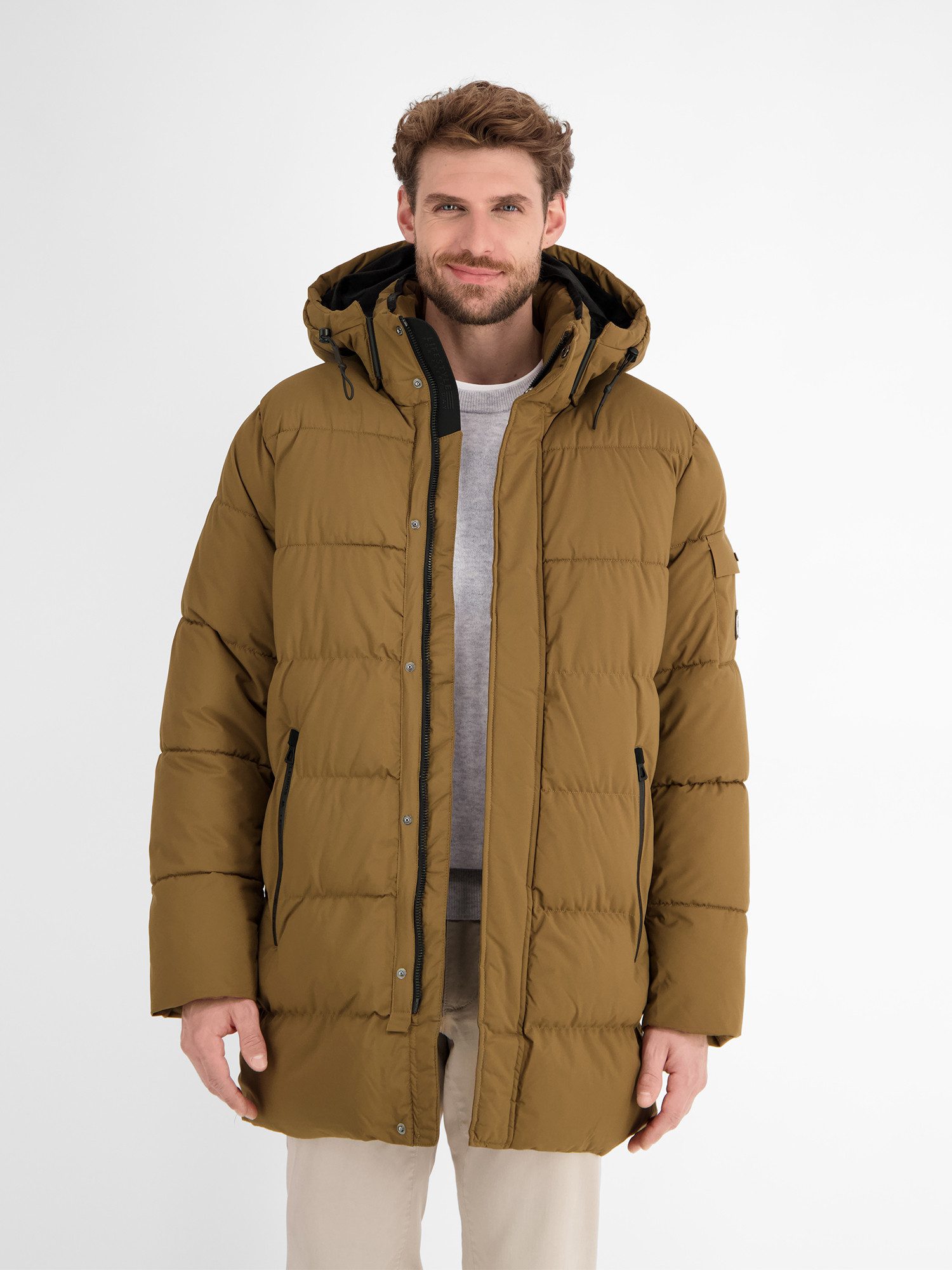 LERROS Winterjacke Warm gefütterter Steppmantel mit abnehmbarer Kapuze