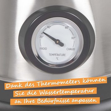 LIVOO Wasserkocher LIVOO Retro-Wasserkocher Thermometer 1,8 L kabellos 1800 Watt DOD157S