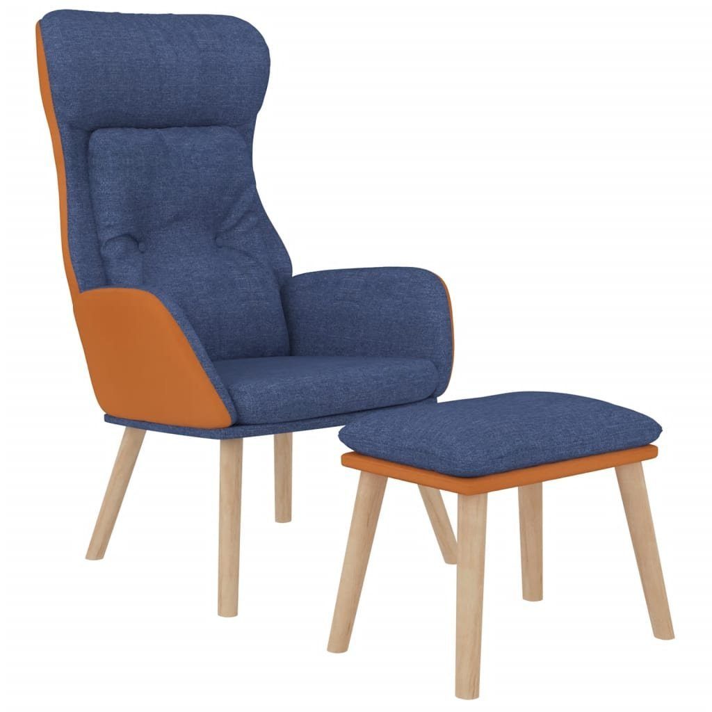 vidaXL Sessel Relaxsessel mit Hocker Blau günstig online kaufen