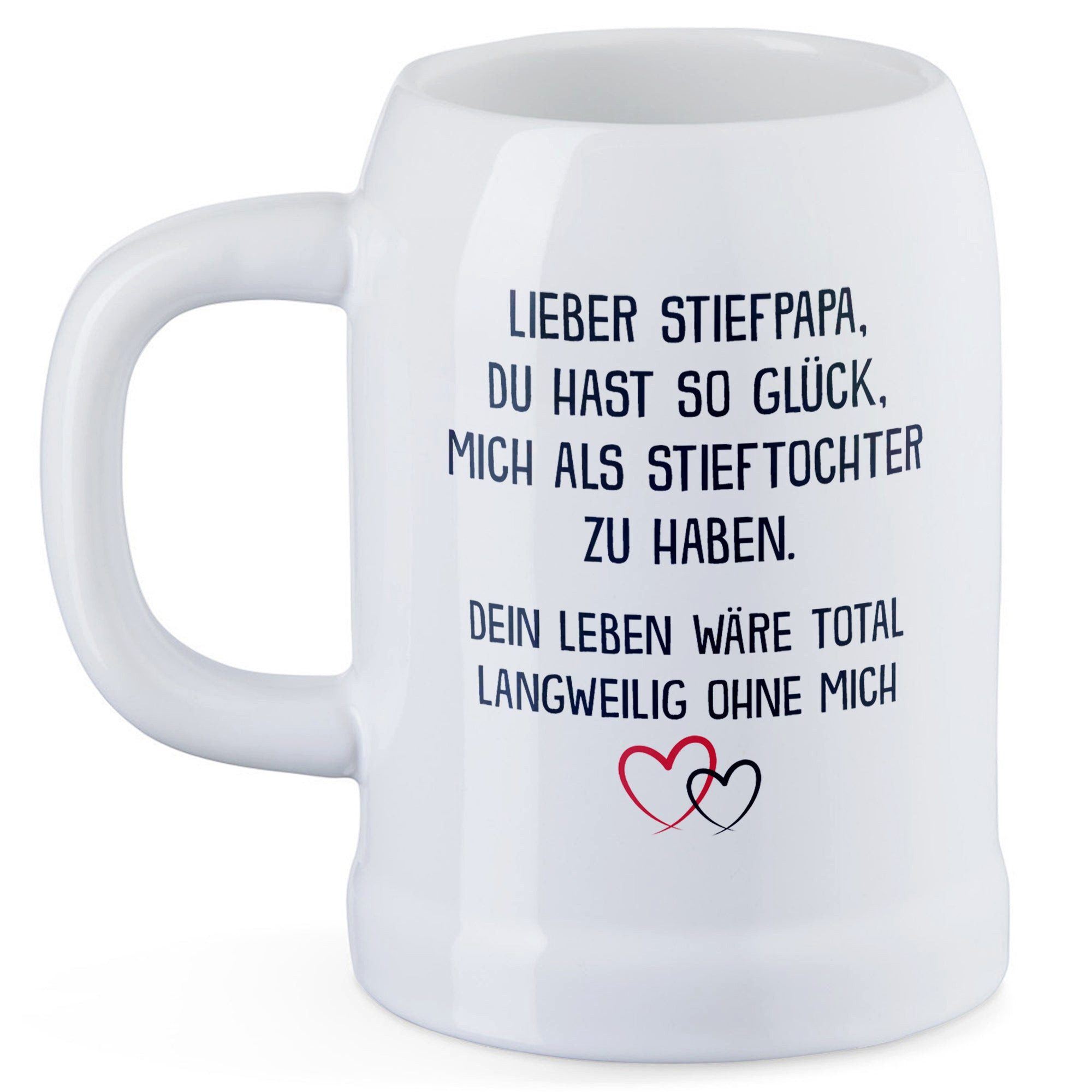 22Feels Bierkrug Stiefvater Geschenk v. Stieftochter Vatertag Bonus Papa, Keramik, IN DEUTSCHLAND BEDRUCKT, Spülmaschinenfest