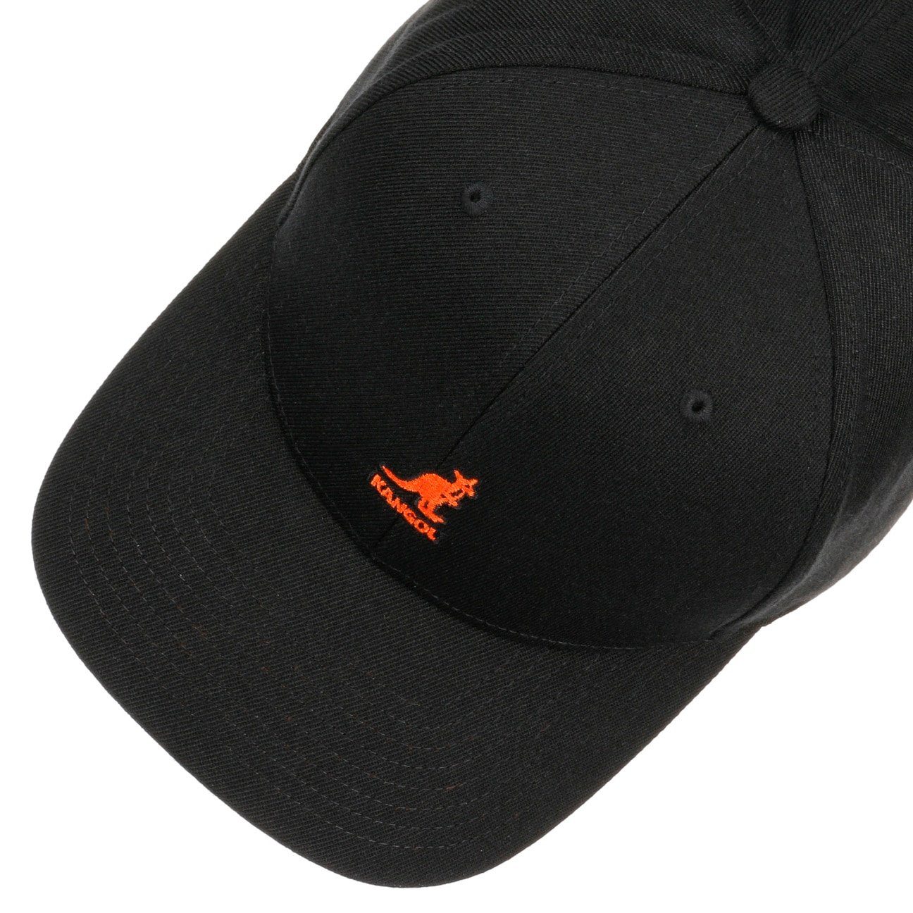 (1-St) Cap Kangol schwarz-orange Baseballcap Baseball geschlossen Hinten