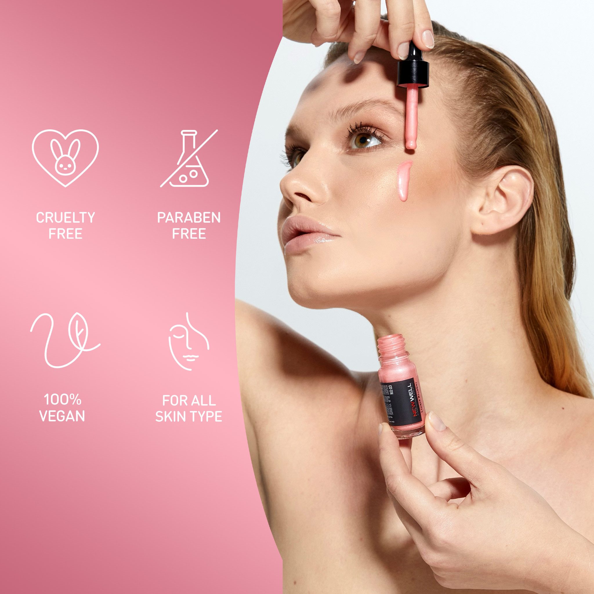 Newwell Highlighter Liquid Blusher Make-Up Flüssig